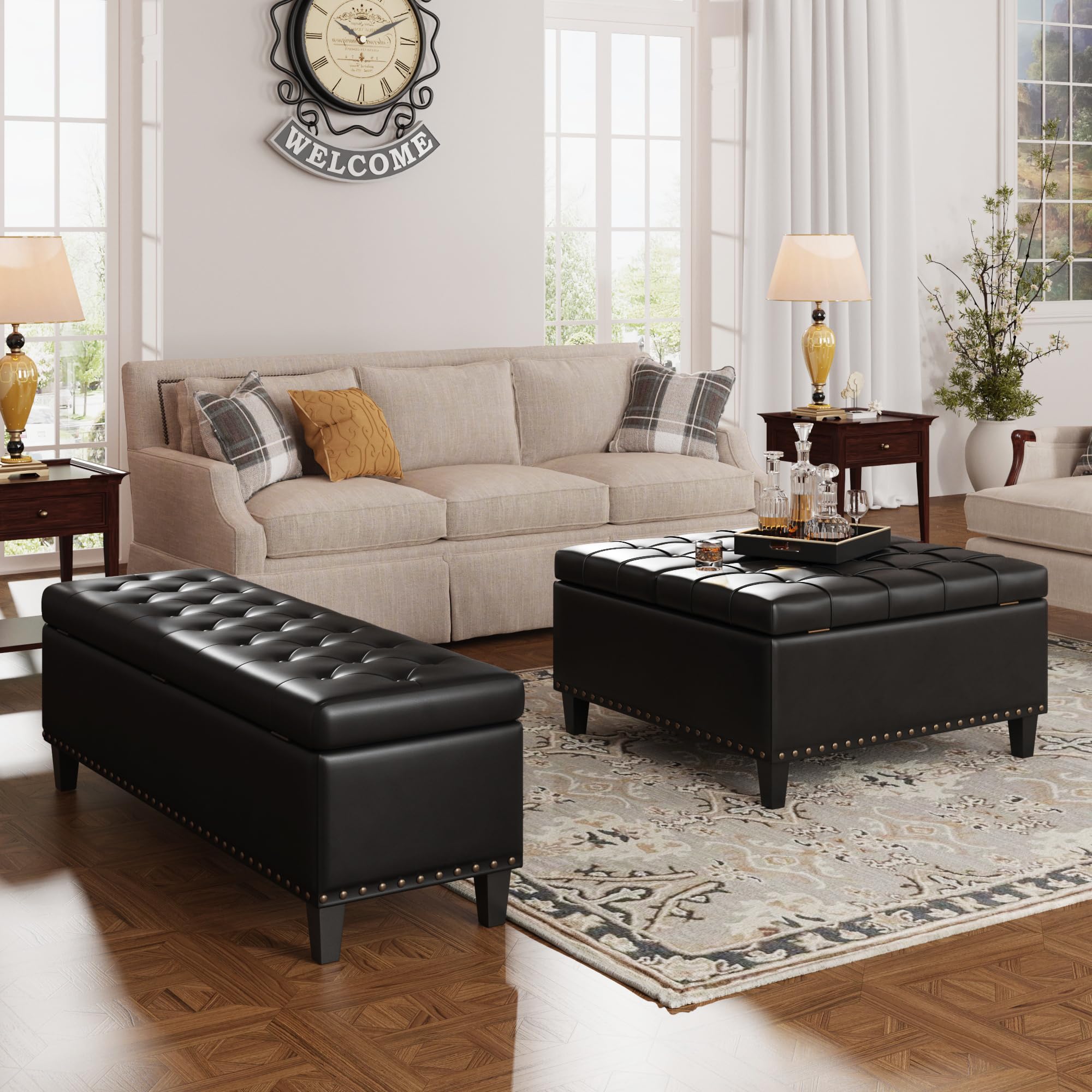 51 Inch Storage Ottoman Bench