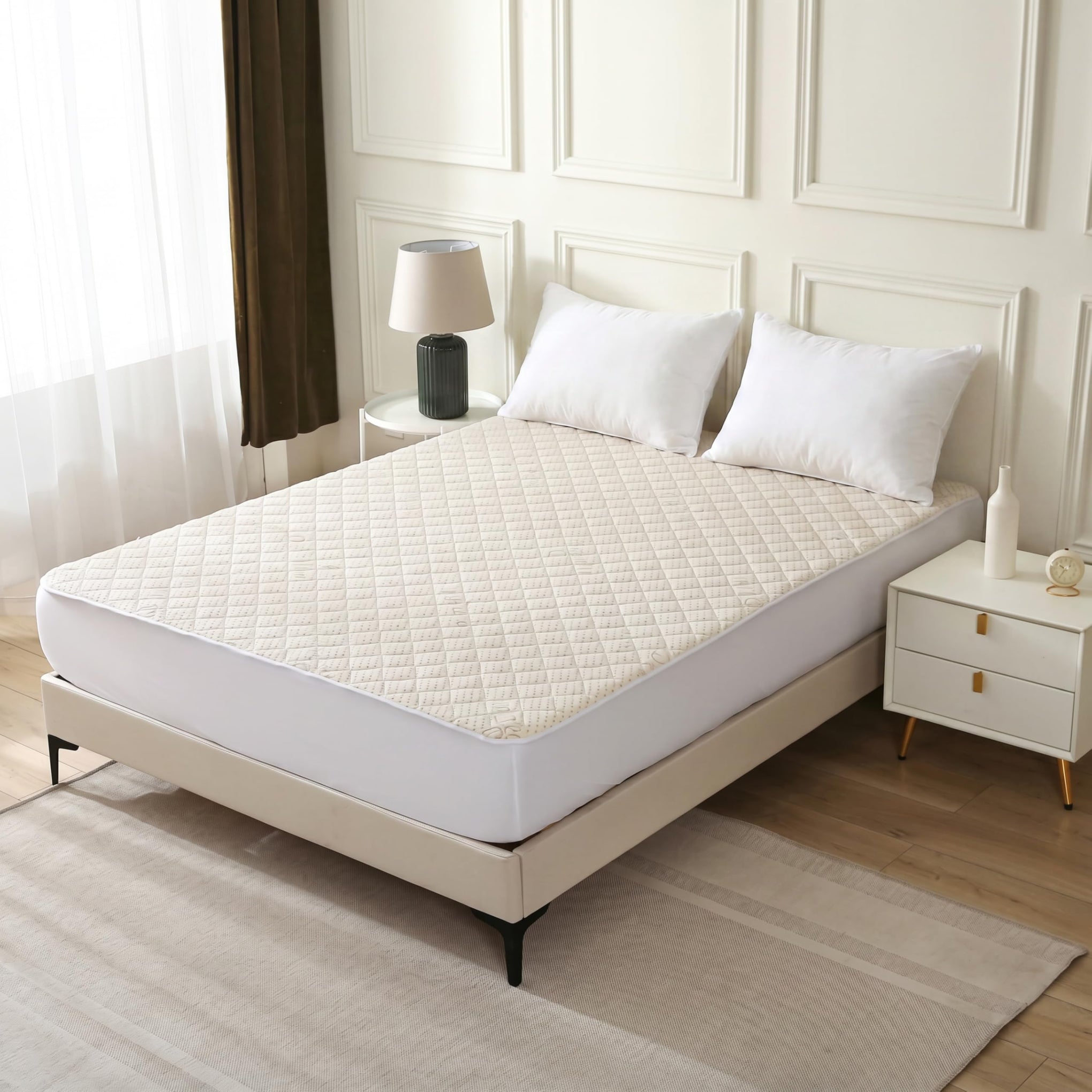Luxury Quilted Organic Cotton Mattress Protector Twin Size