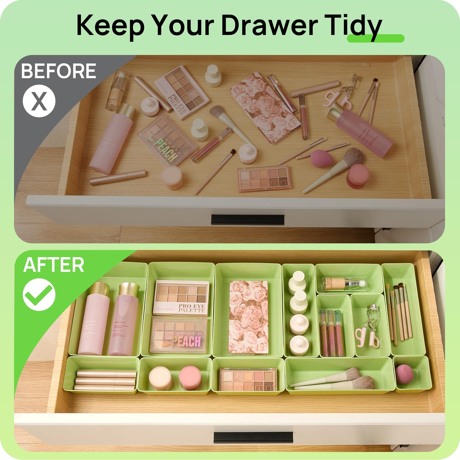 25 Pack Plastic Drawer Organizers with Non (25 Count)
