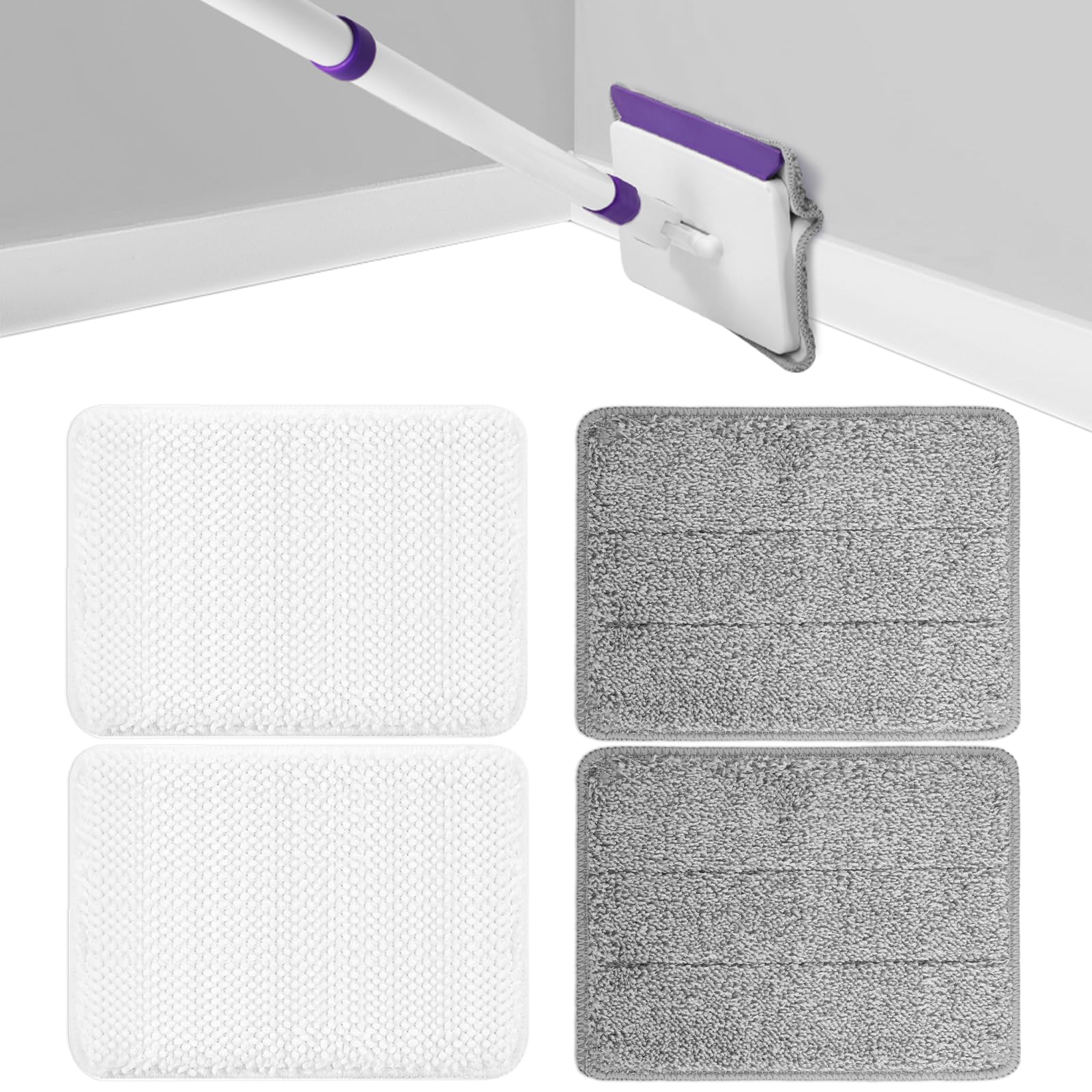 4 Pack Baseboard Cleaner Pad Refills for Wlich (4 Count)