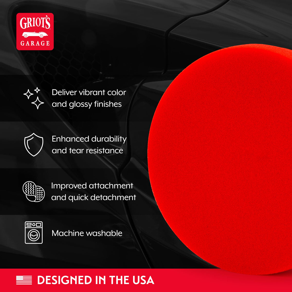 5.5” Red Foam Waxing Pads for Car Detailing (2 Count)