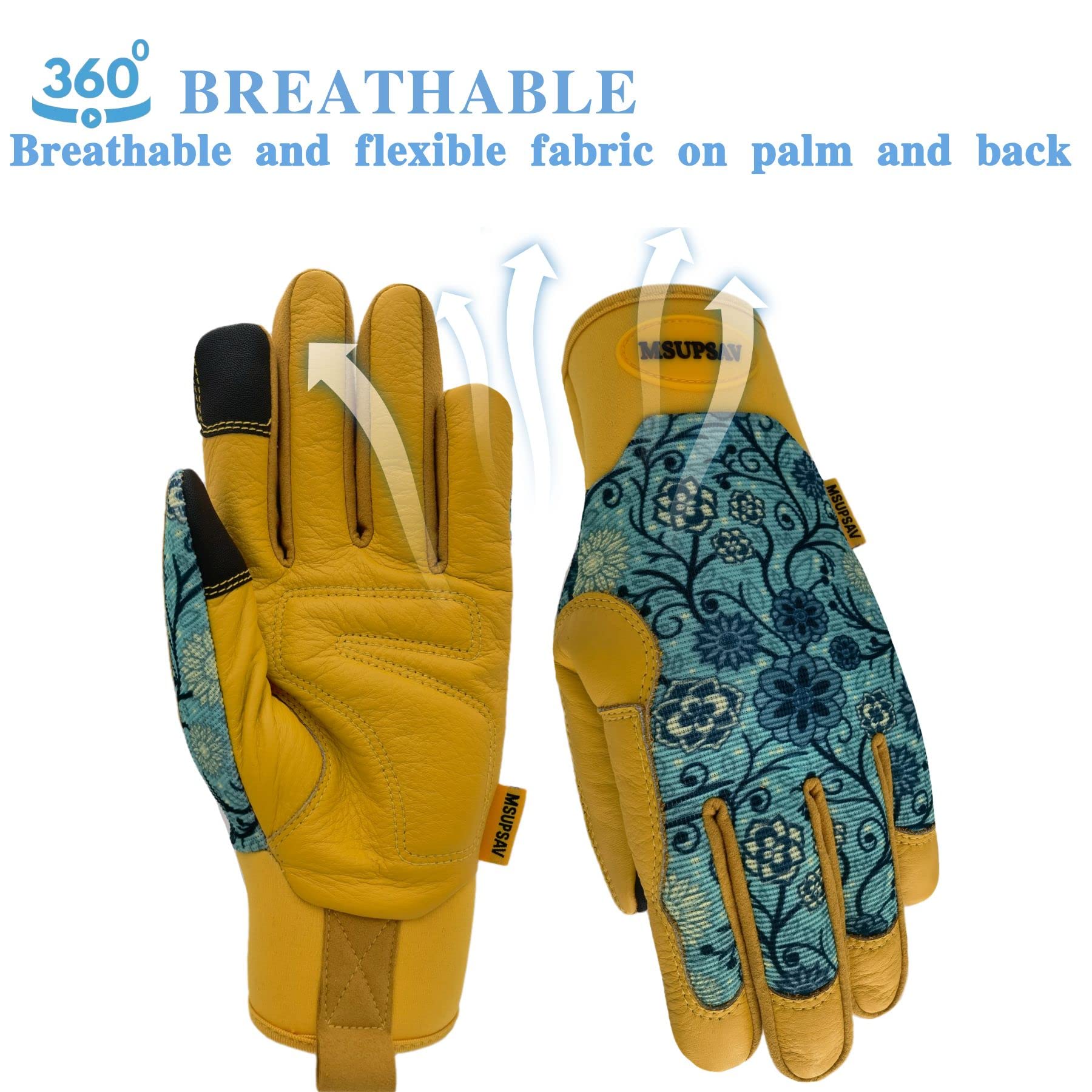 2 Pairs Cowhide Gardening Glove