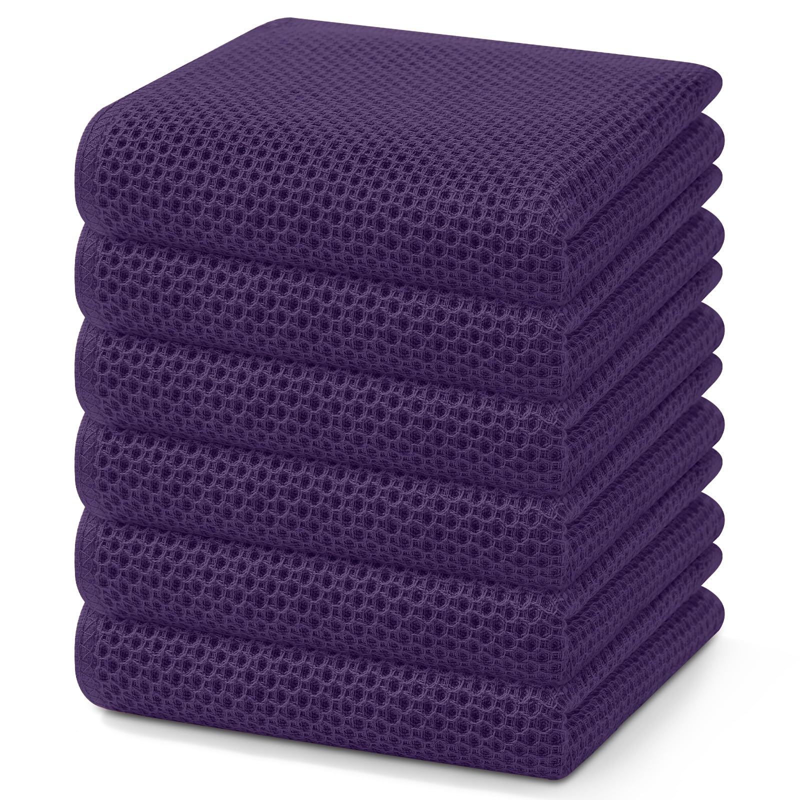 100% Cotton Waffle Weave Kitchen Dish Towels 6 (6 Count)
