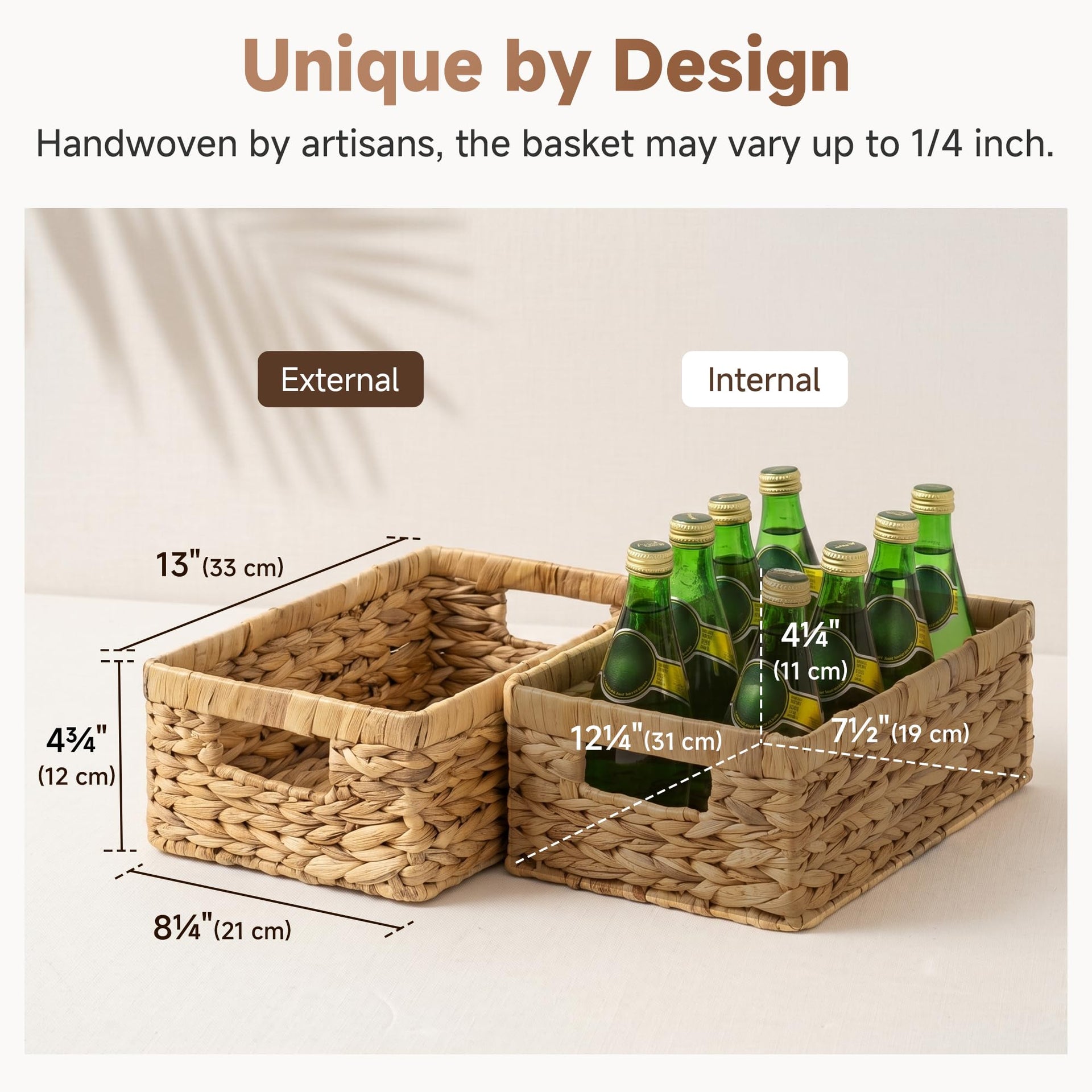 Wicker Storage Baskets for Shelves (2 Count)