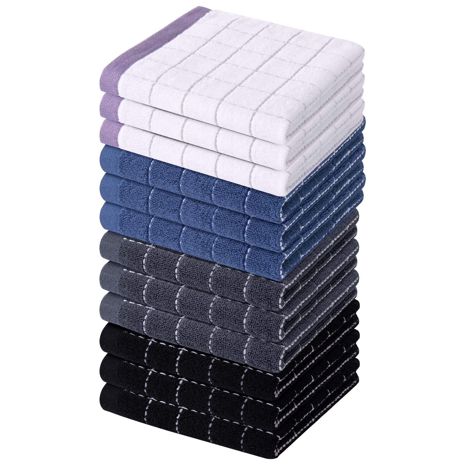 100% Cotton Terry Kitchen Dish Cloths (12 Count)
