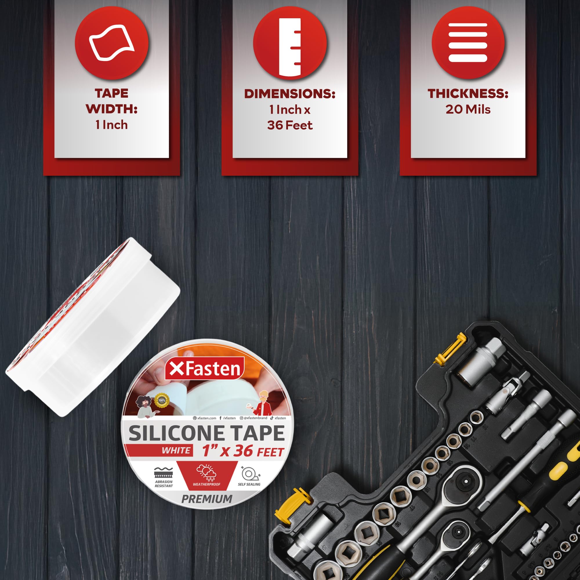 Self Fusing Silicone Tape Waterproof White (36 Foot)