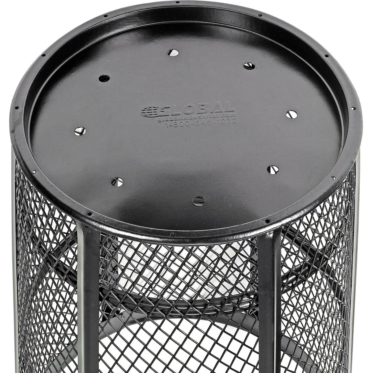 Outdoor Metal Trash Container Black