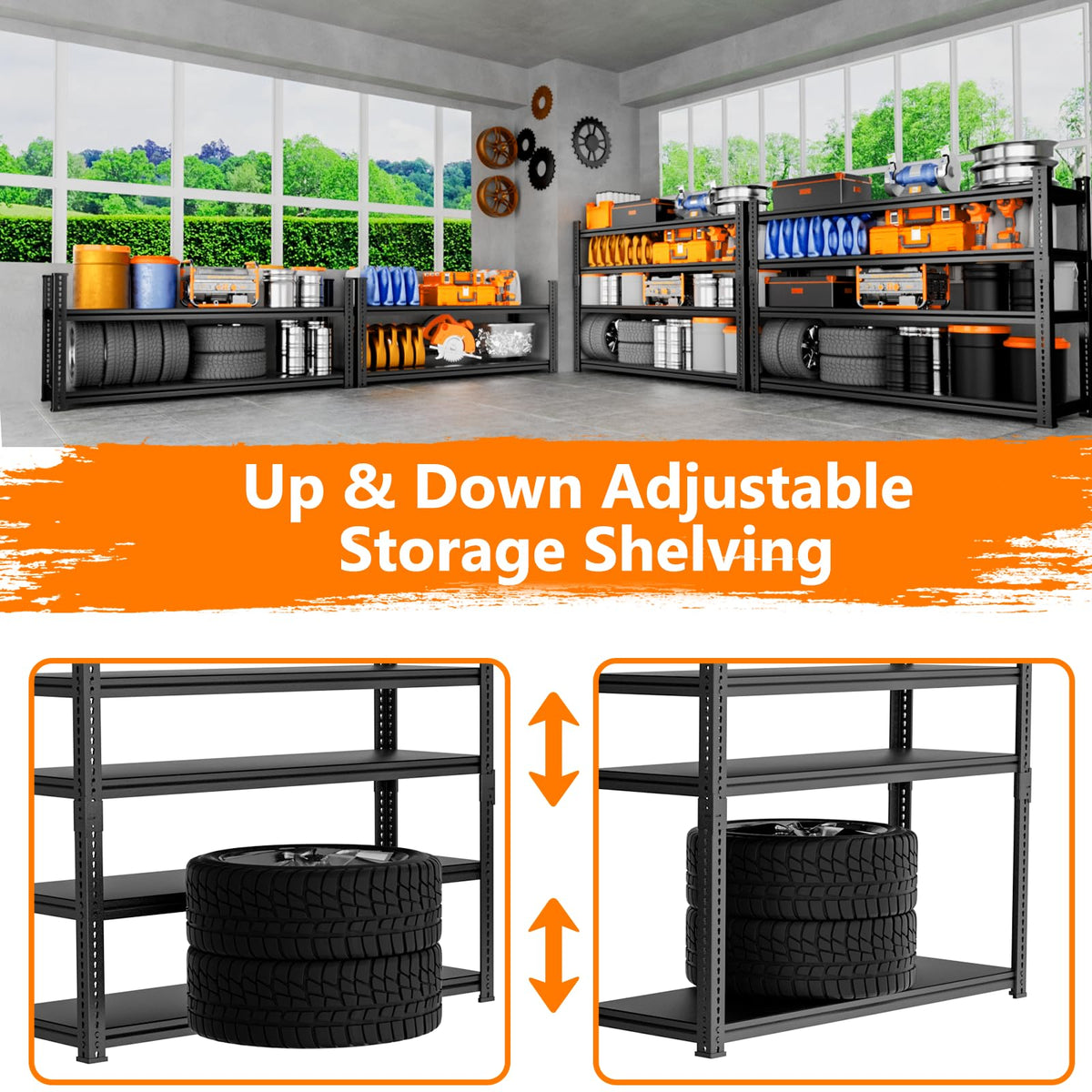 Storage Shelves Heavy Duty 2 PCS (2 Count)