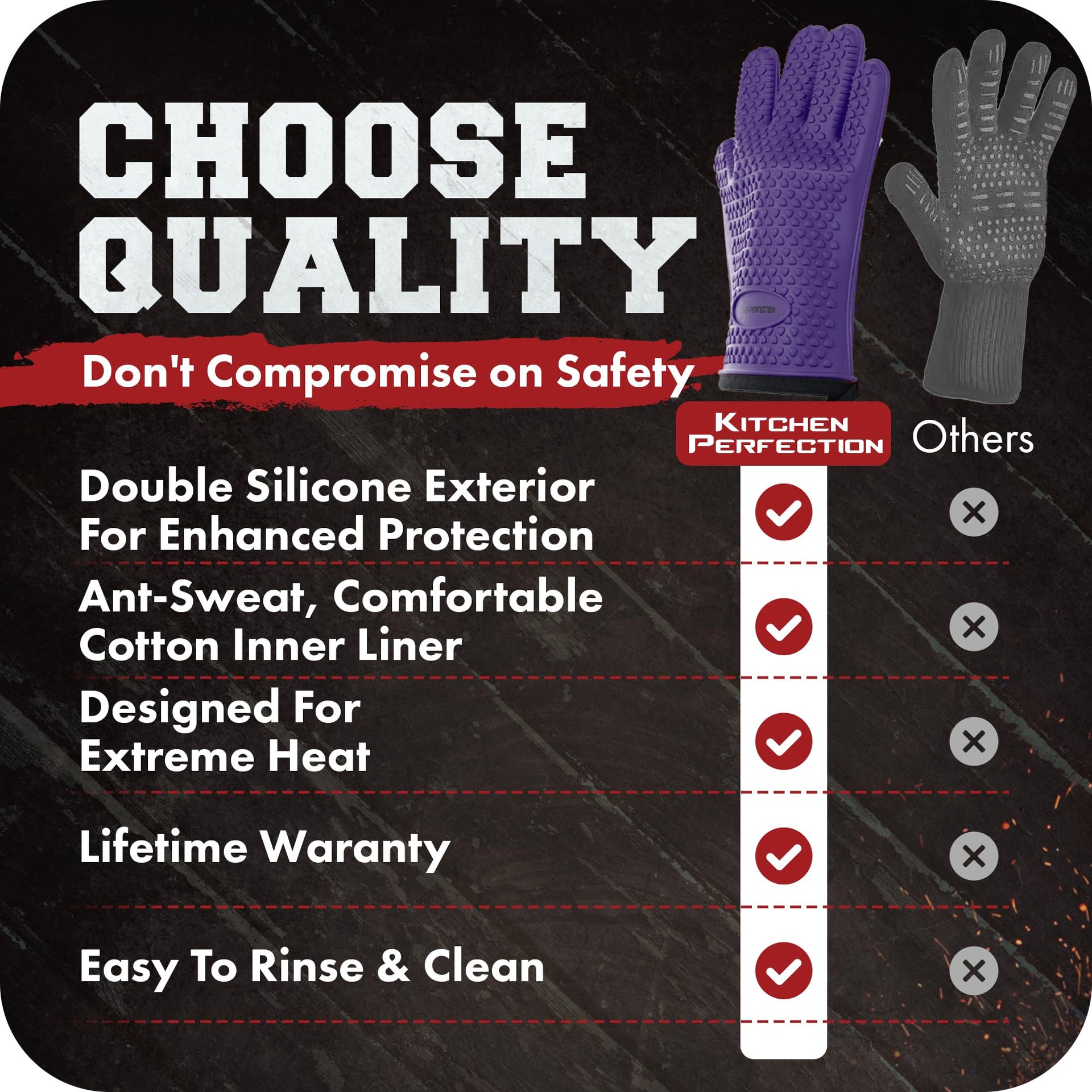 XL Silicone Smoker BBQ Gloves (2 Count)