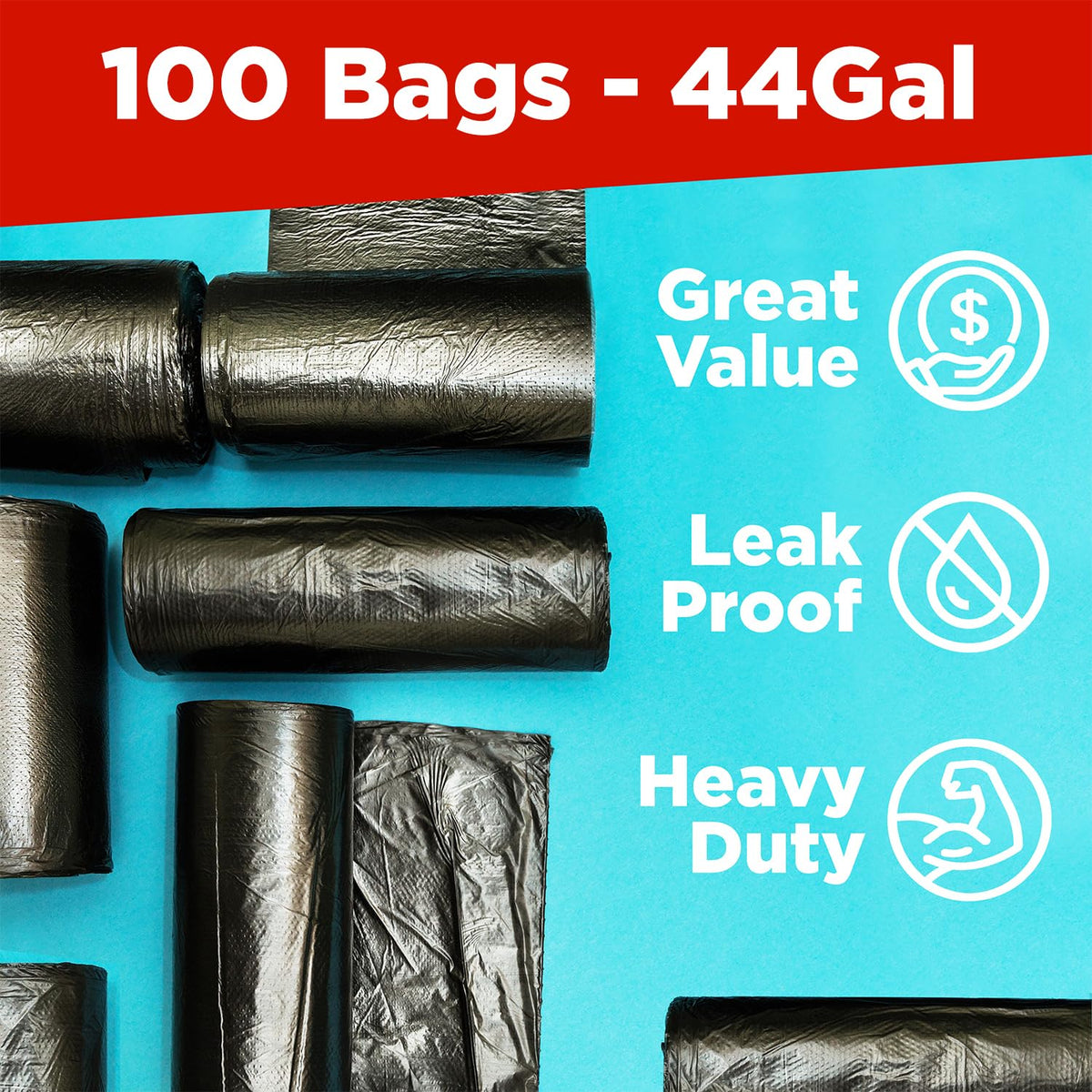40 45 Gallon Trash Bags Heavy Duty (100 Count)