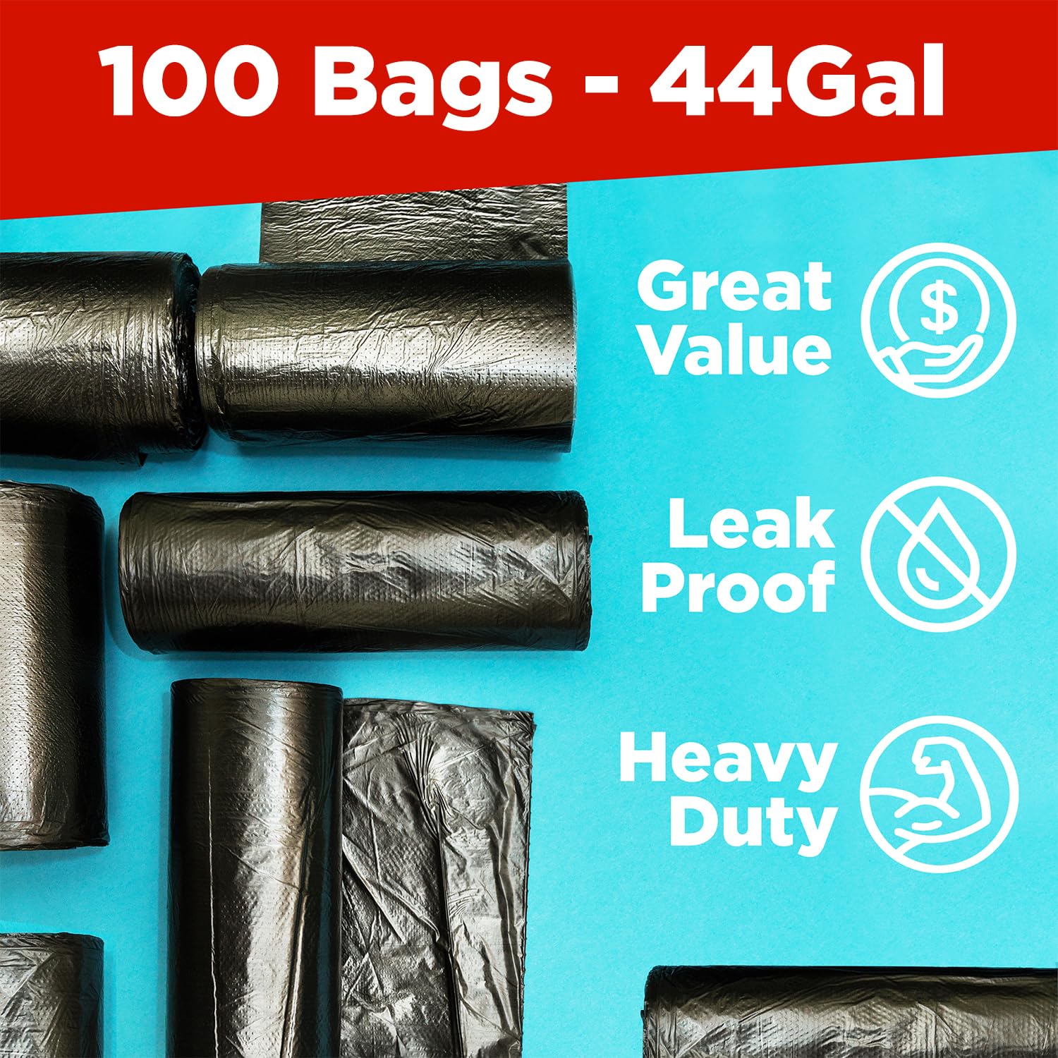 40 45 Gallon Trash Bags Heavy Duty (100 Count)