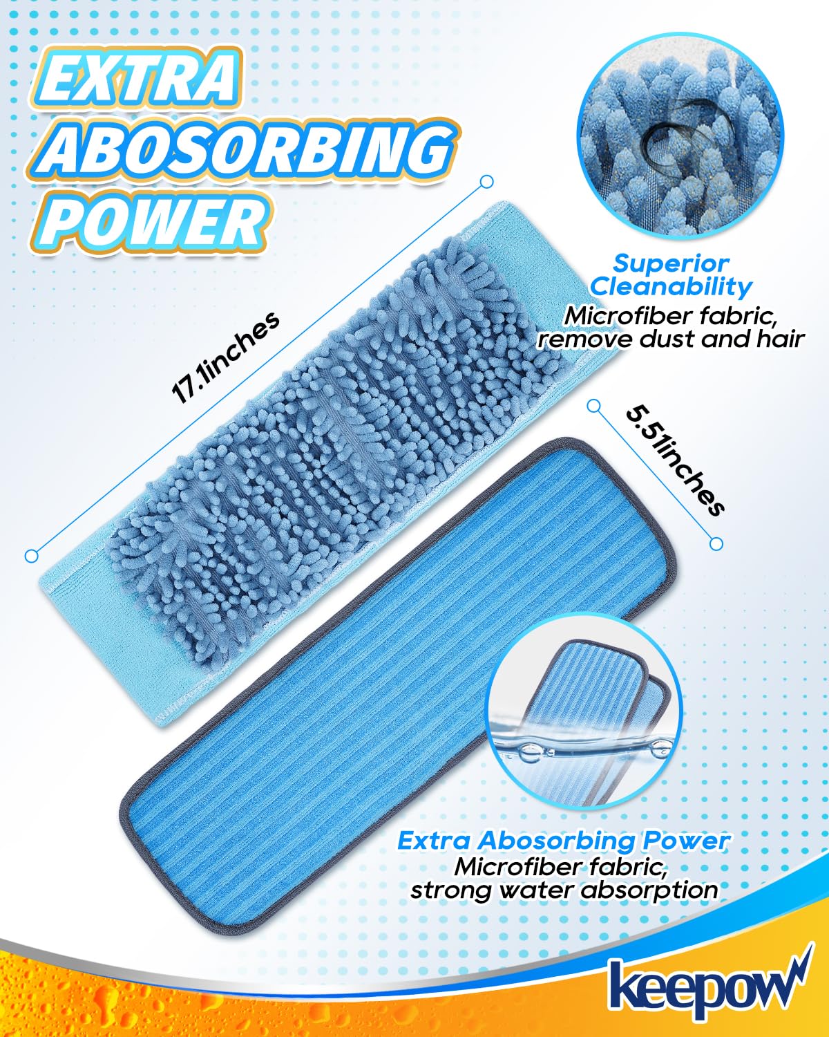 Steam Mop Pad Compatible with Wagner Steamer Pads 905e (4 Count)
