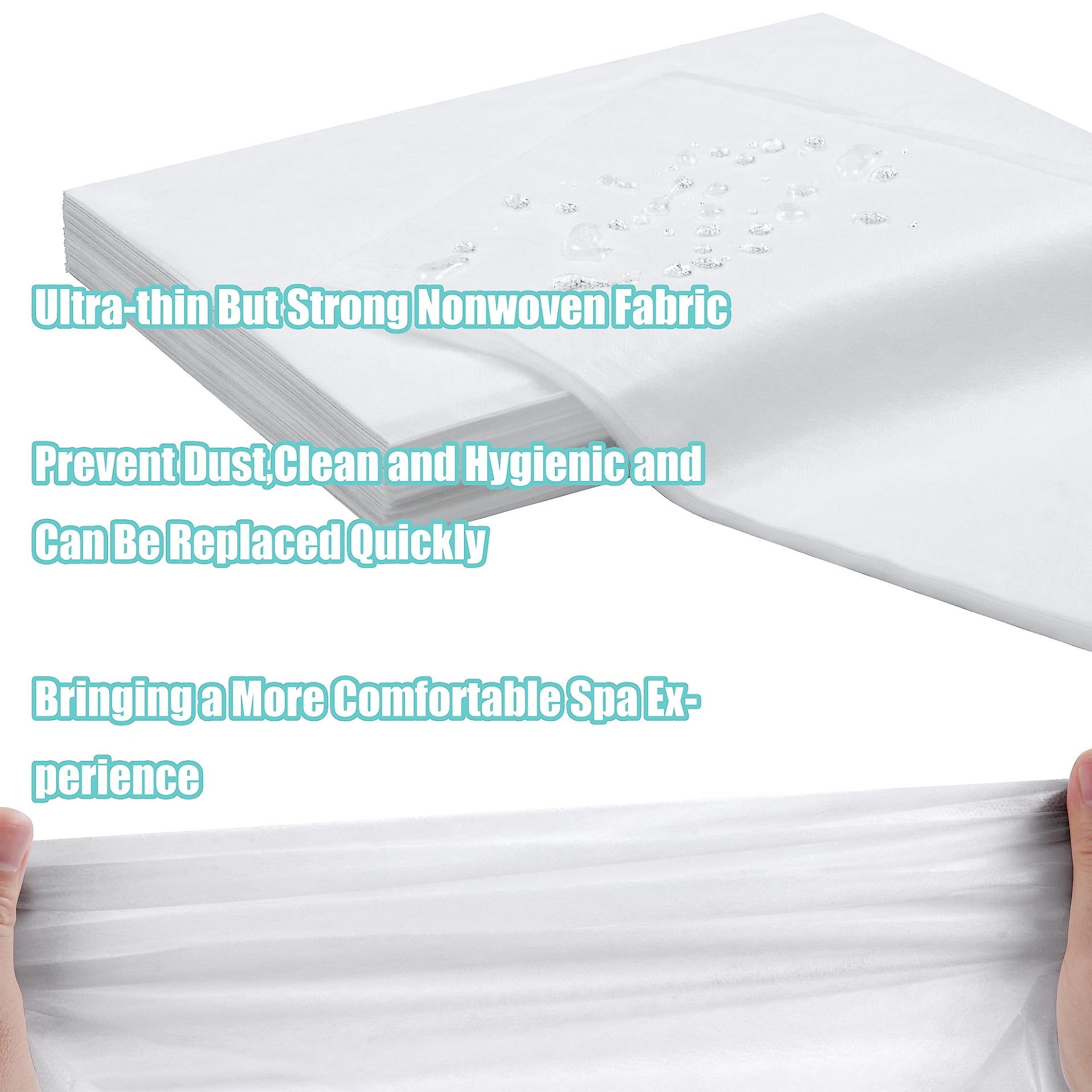 Disposable Bed Sheets for Massage Table 100 Pcs 31" x 71" Waterproof Massage Table Sheets Soft Non Woven Fabric SPA Massage Table Bed Cover Breathable for Beauty Tattoos Waxing Travel (100 Count)