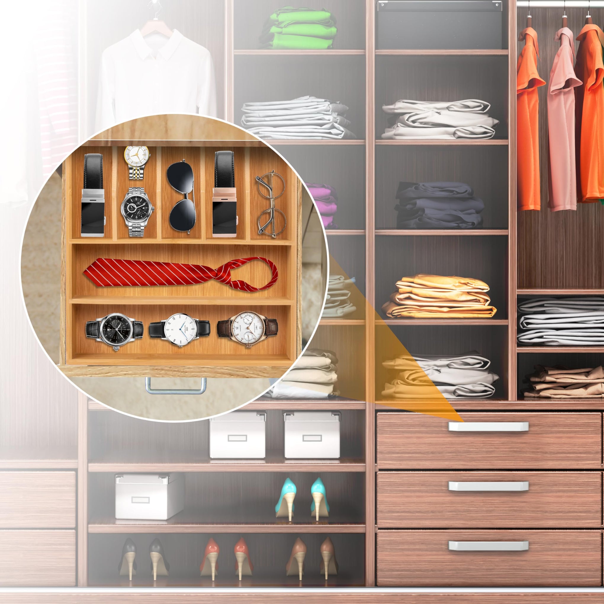 Bamboo Silverware Drawer Organizer