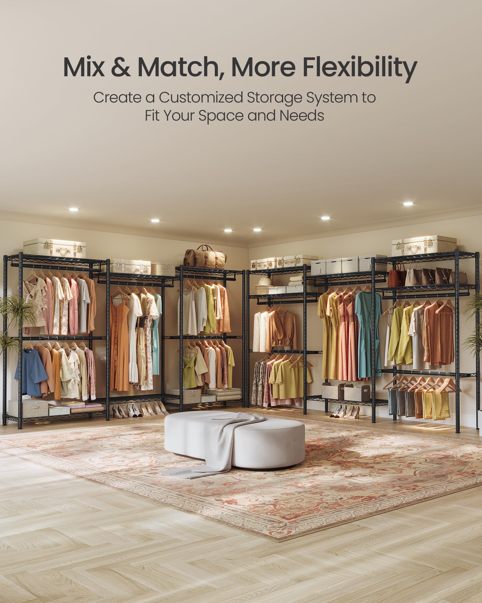Heavy Duty Rolling Clothes Rack