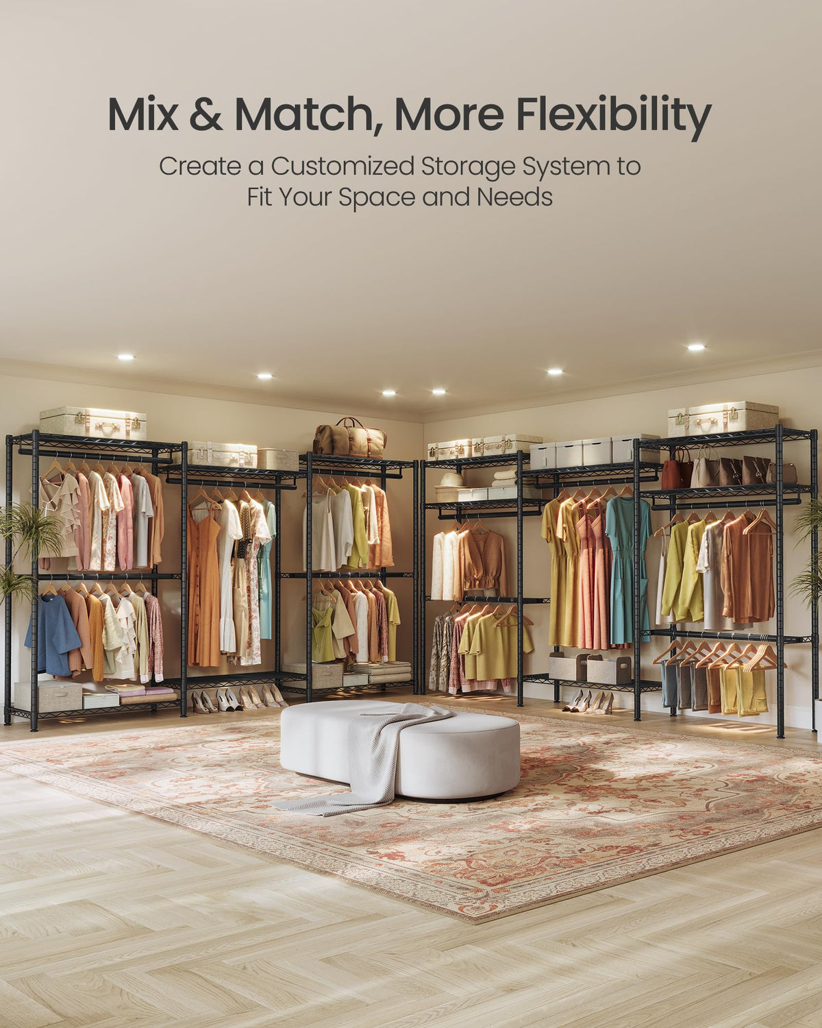 Heavy Duty Rolling Clothes Rack