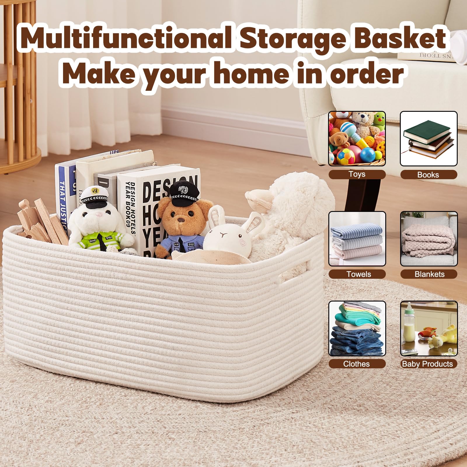Storage Basket for Shelves (2 Count)