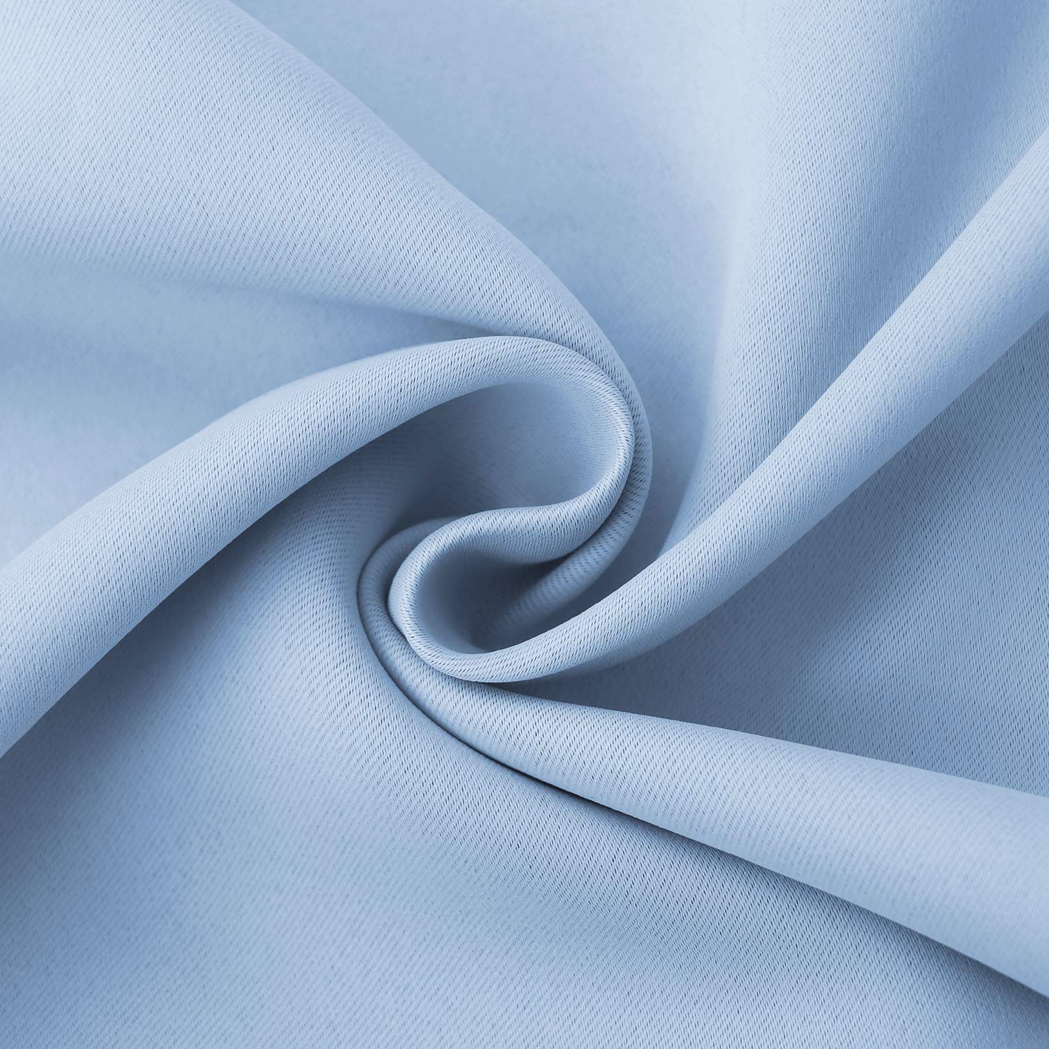 Baby Blue Room Darkening Curtains 63 Inches Long for Kids Bedroom