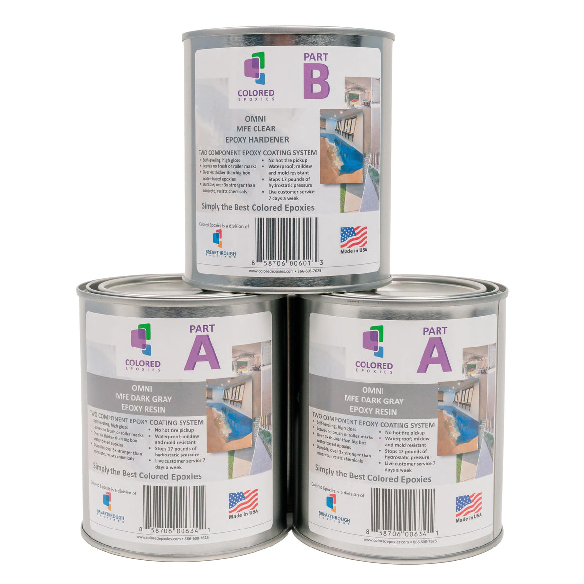 Coloredepoxies 10007 Dark Gray Epoxy Resin Coating Made with Beautiful and Vibrant Pigments (1920 Fl Oz)