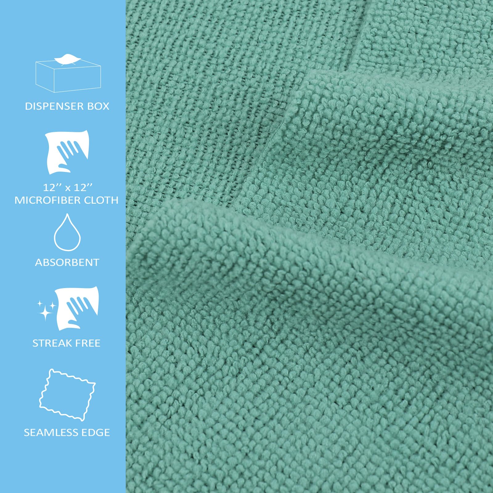 50PK Profesional Resuable Lint Free Microfiber Edgeless Cleaning Cloth Cleaning Rags (50 Count)