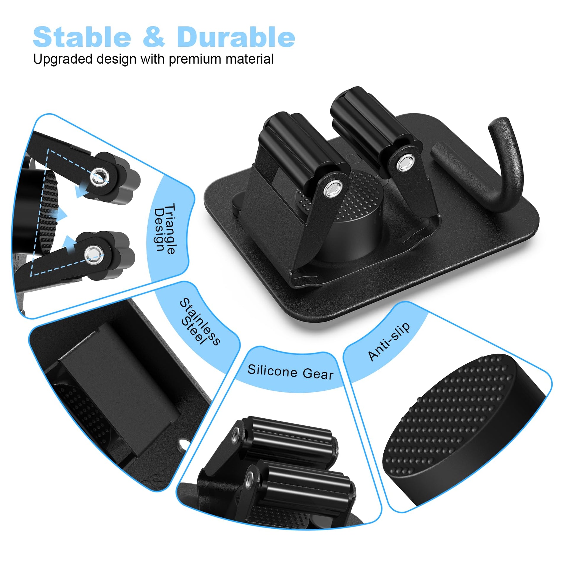 2 Pack Broom Holder Wall Mount (2 Count)