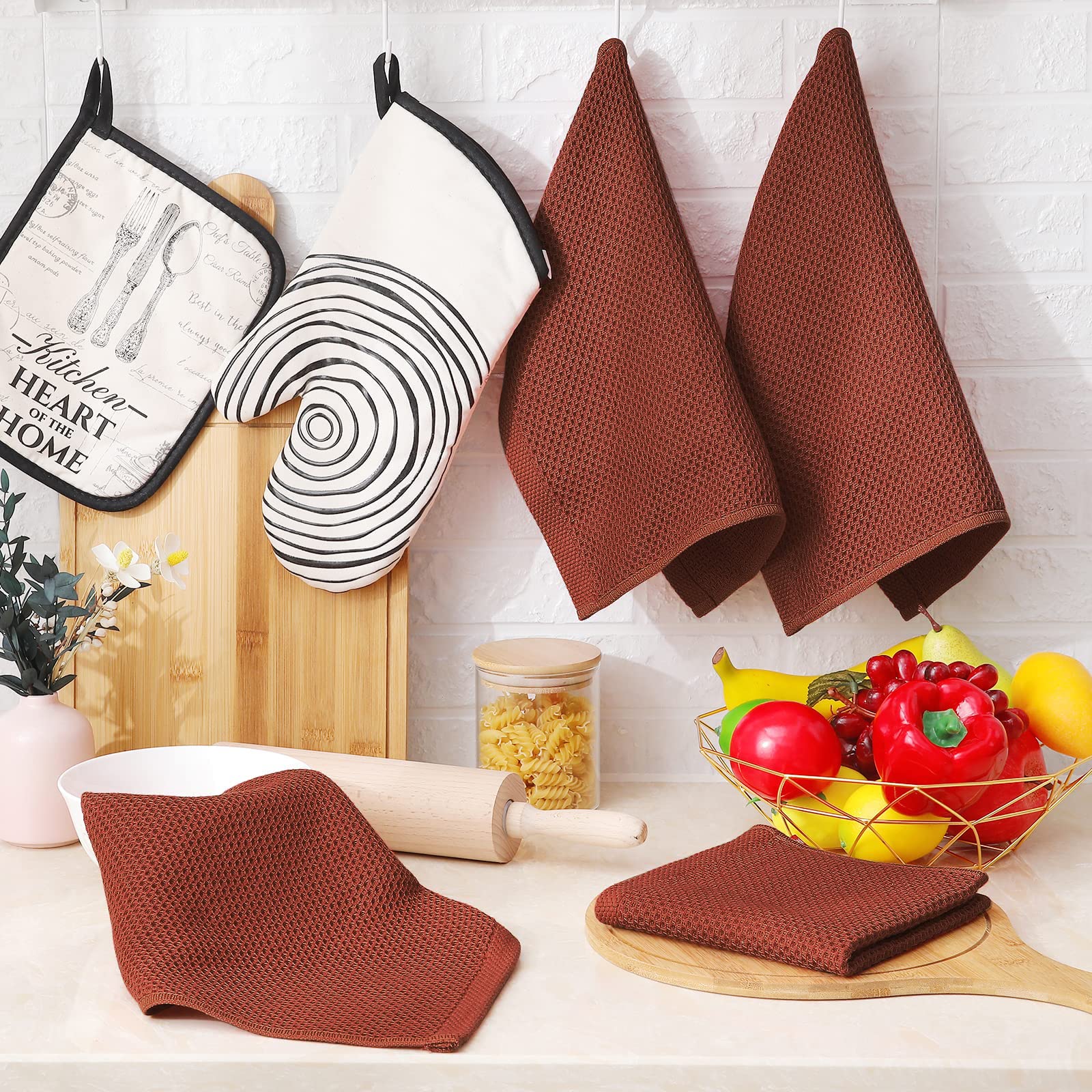100% Cotton Waffle Weave Kitchen Dish Cloths 12 (12 Count)