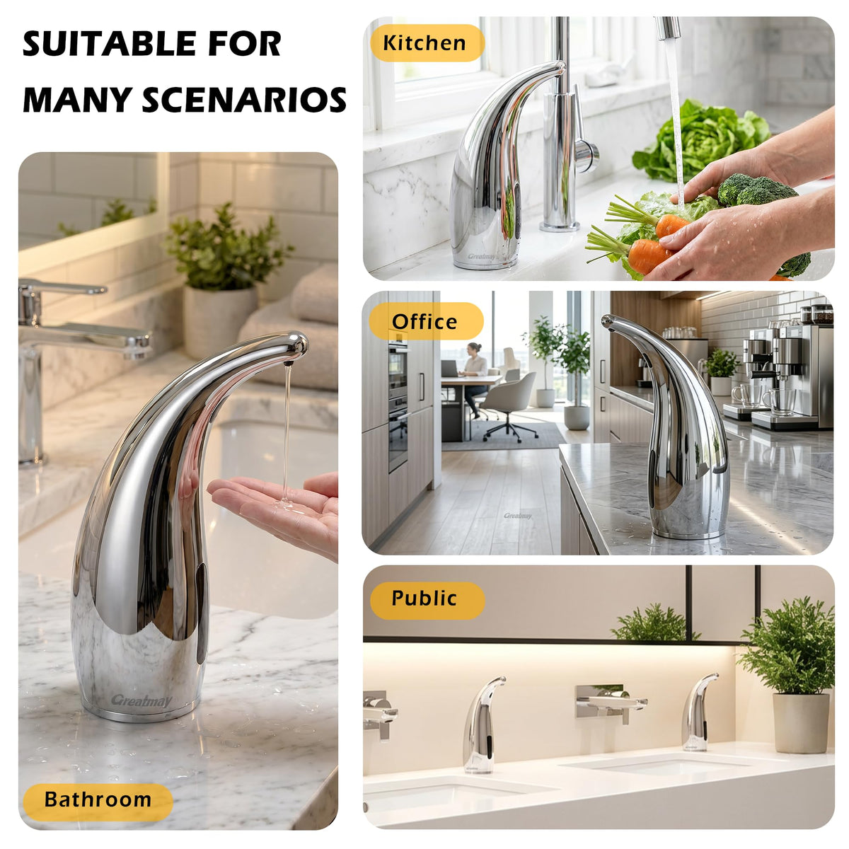 Automatic Soap Dispenser Touchless Rechargeable 10 oz
