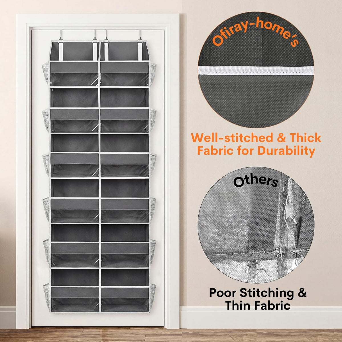 2 Pack Over The Door Organizer 6 Tiers