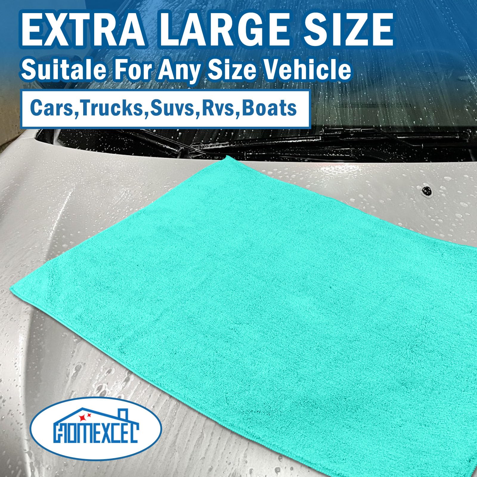 Professional Large Microfiber Car Drying Towels 2 Pack (2 Count)