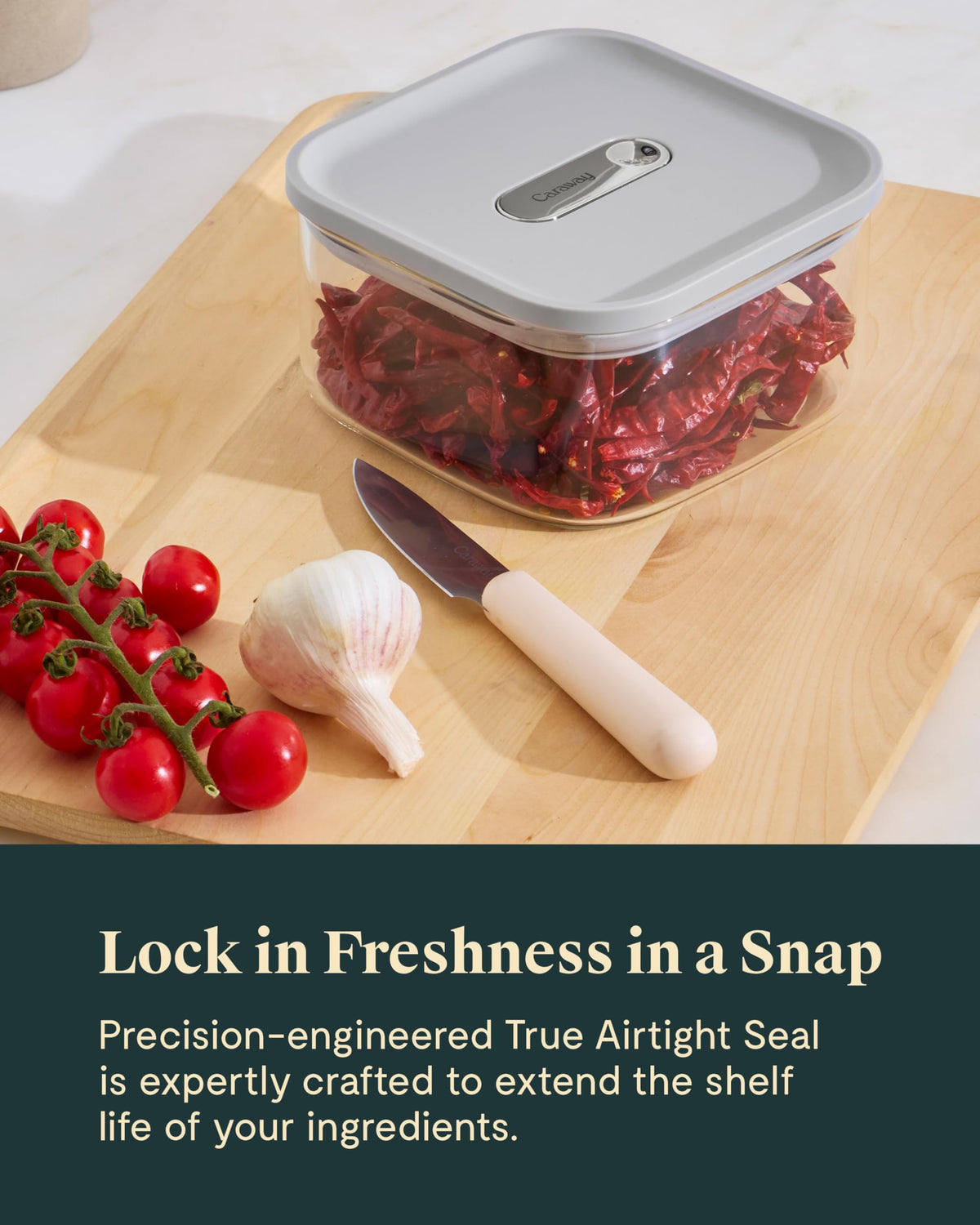 1 qt Glass Airtight Food Storage Container with Lid