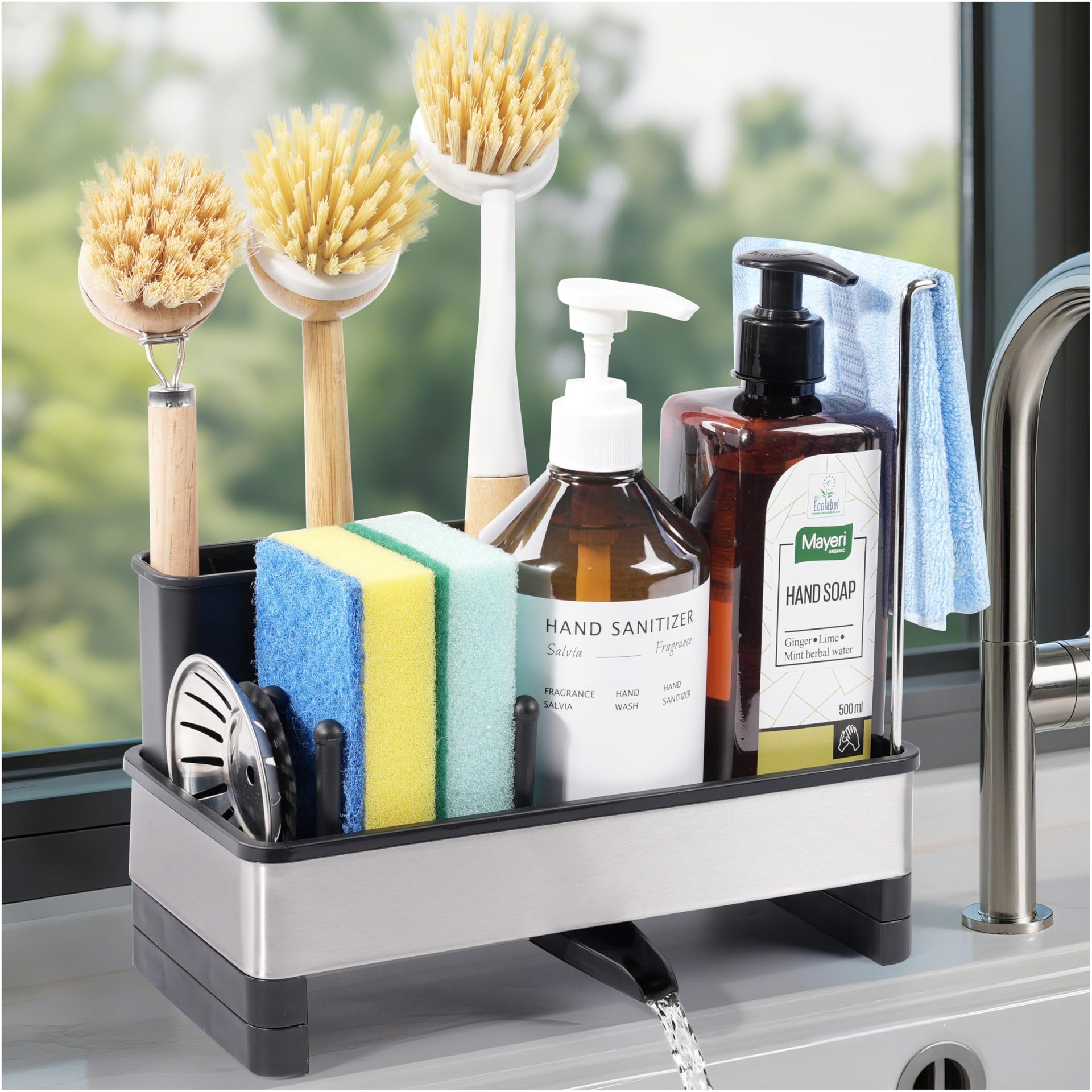 Sponge Holder for Kitchen Sink Caddy Organizer