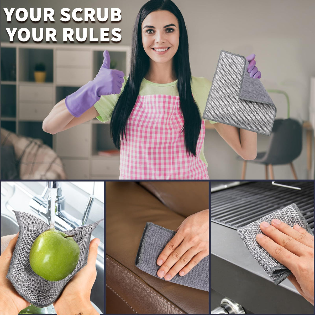5 Pack Wire Dish Cloths (10 Count)