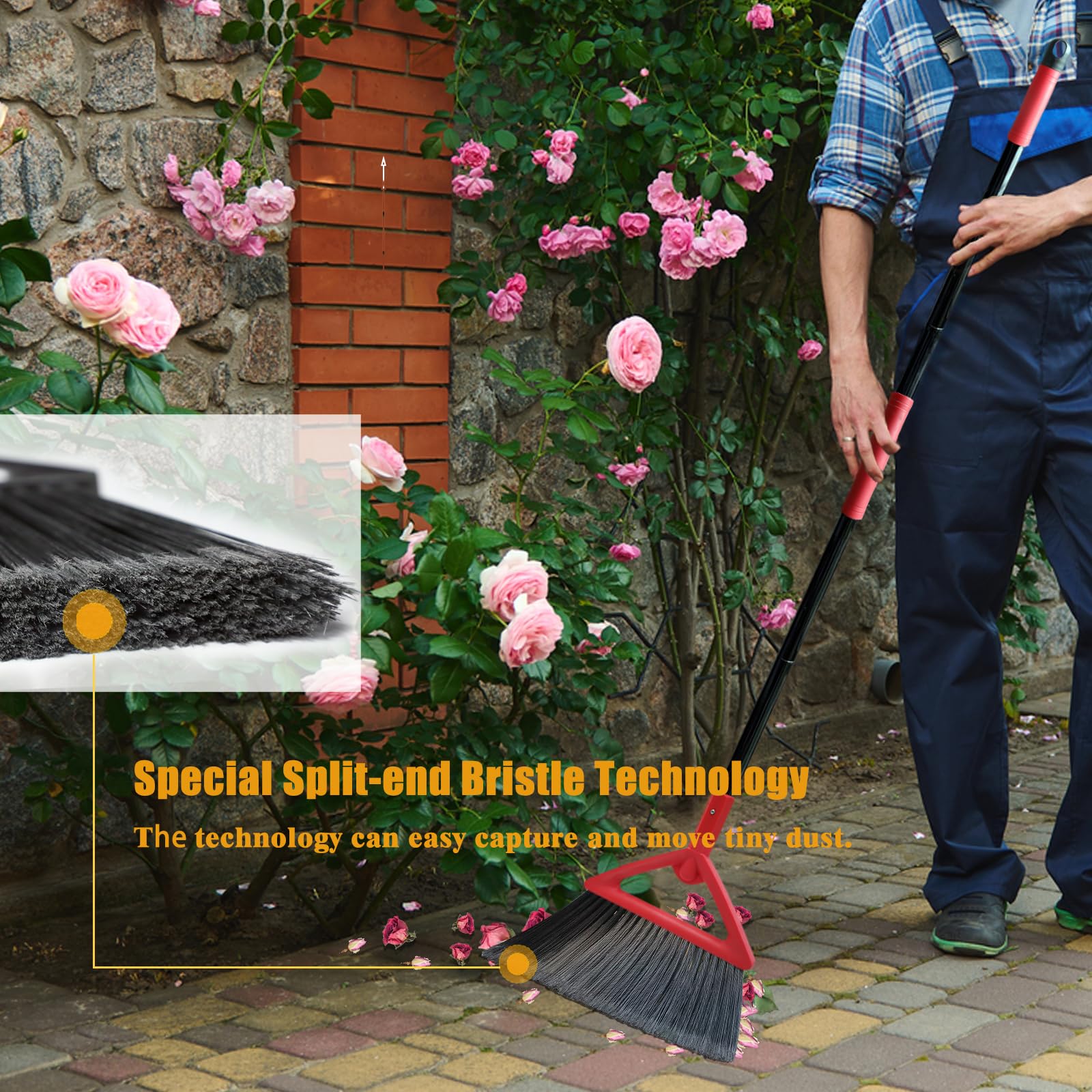 Heavy Duty Broom of Outdoor and Indoor (4 Count)