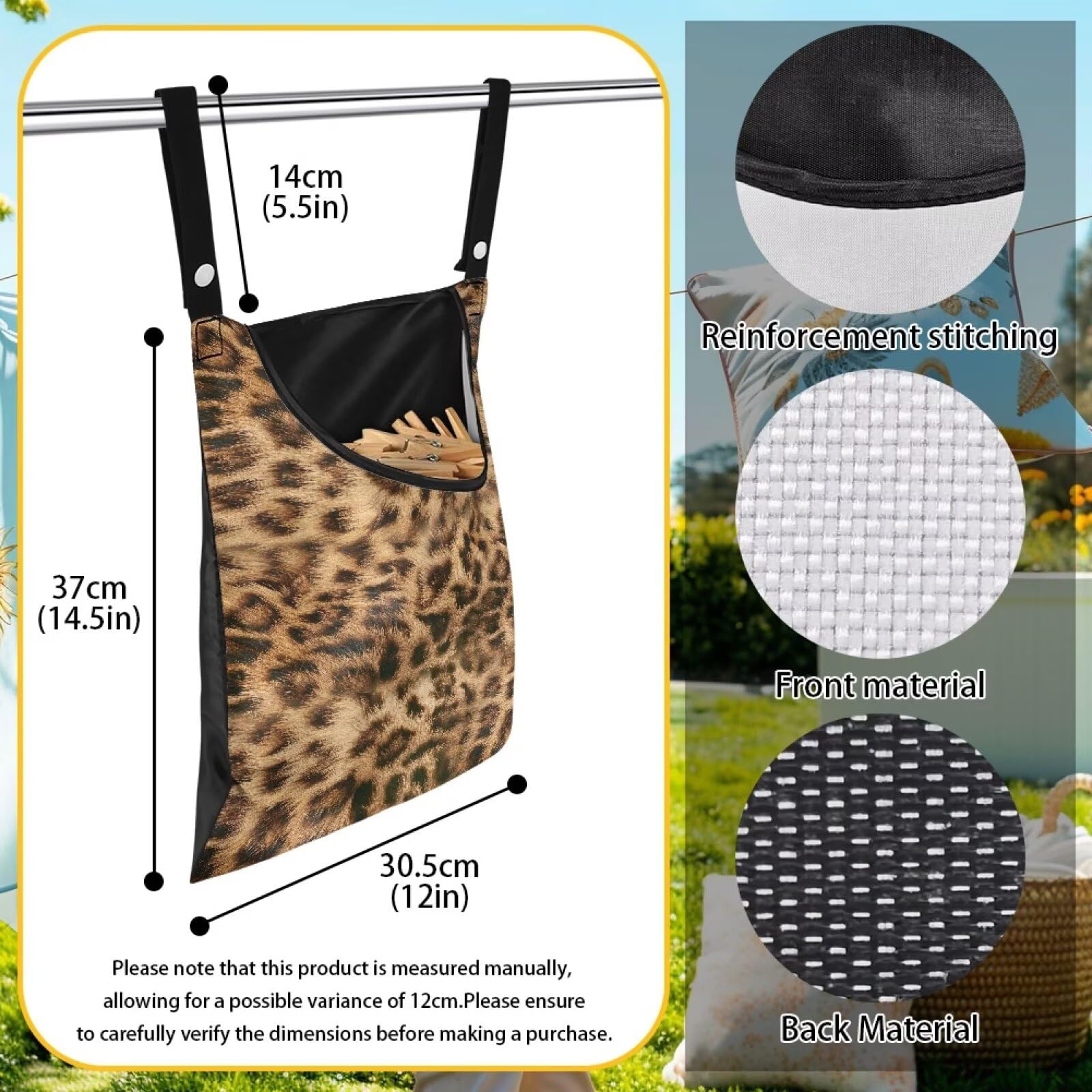 Brown Leopard Print Clothespin Bags Moon Space