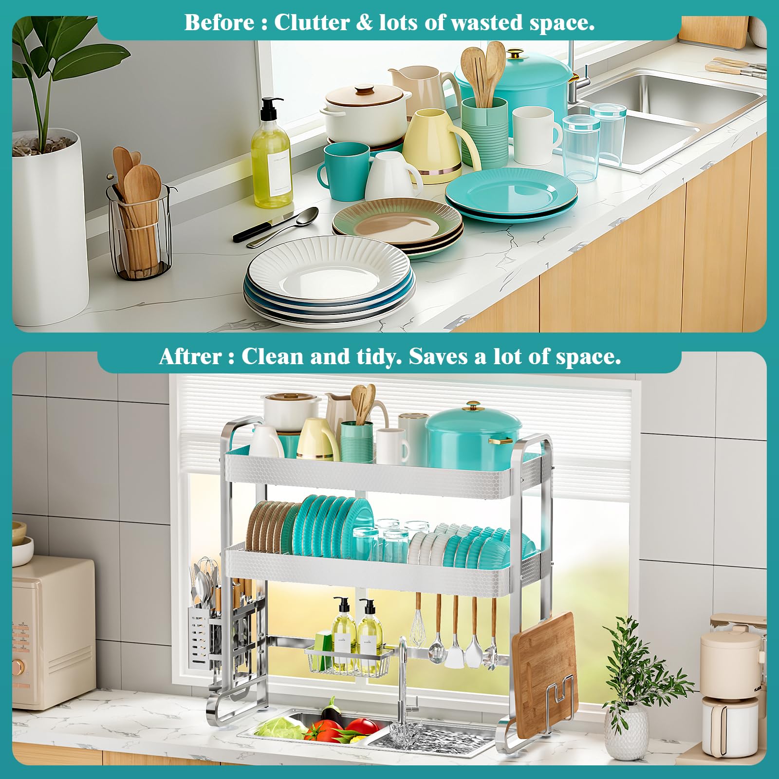 3 Tier Over The Sink Dish Drying Rack