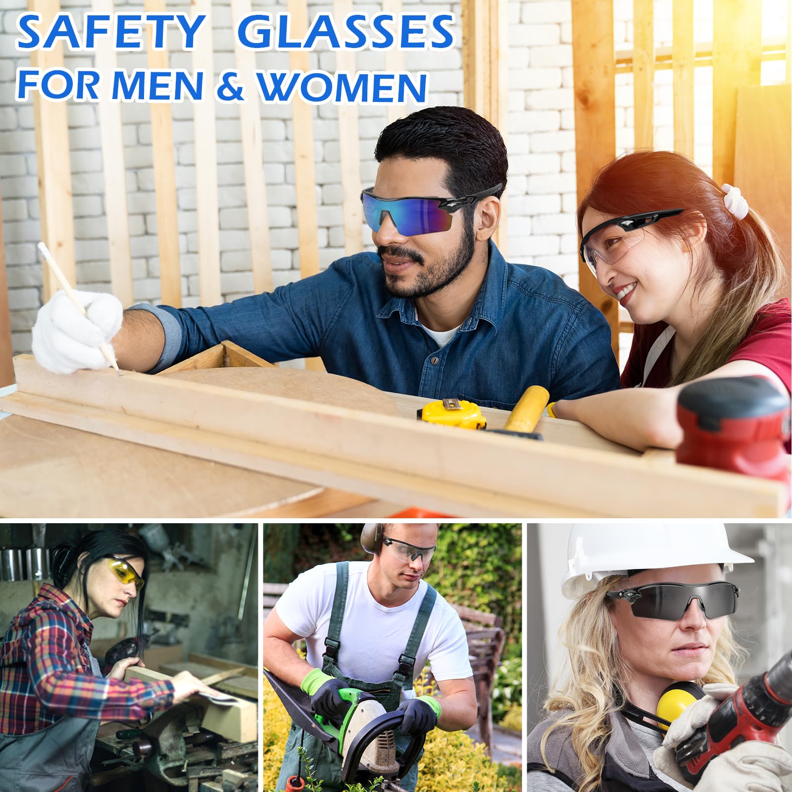 12 Pack Safety Glasses for Men Women (12 Count)