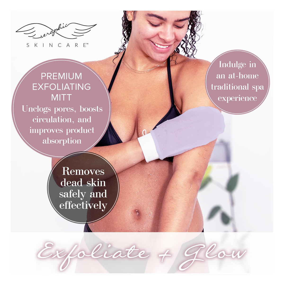 Lavender Premium Body Exfoliating Mitt 1pc