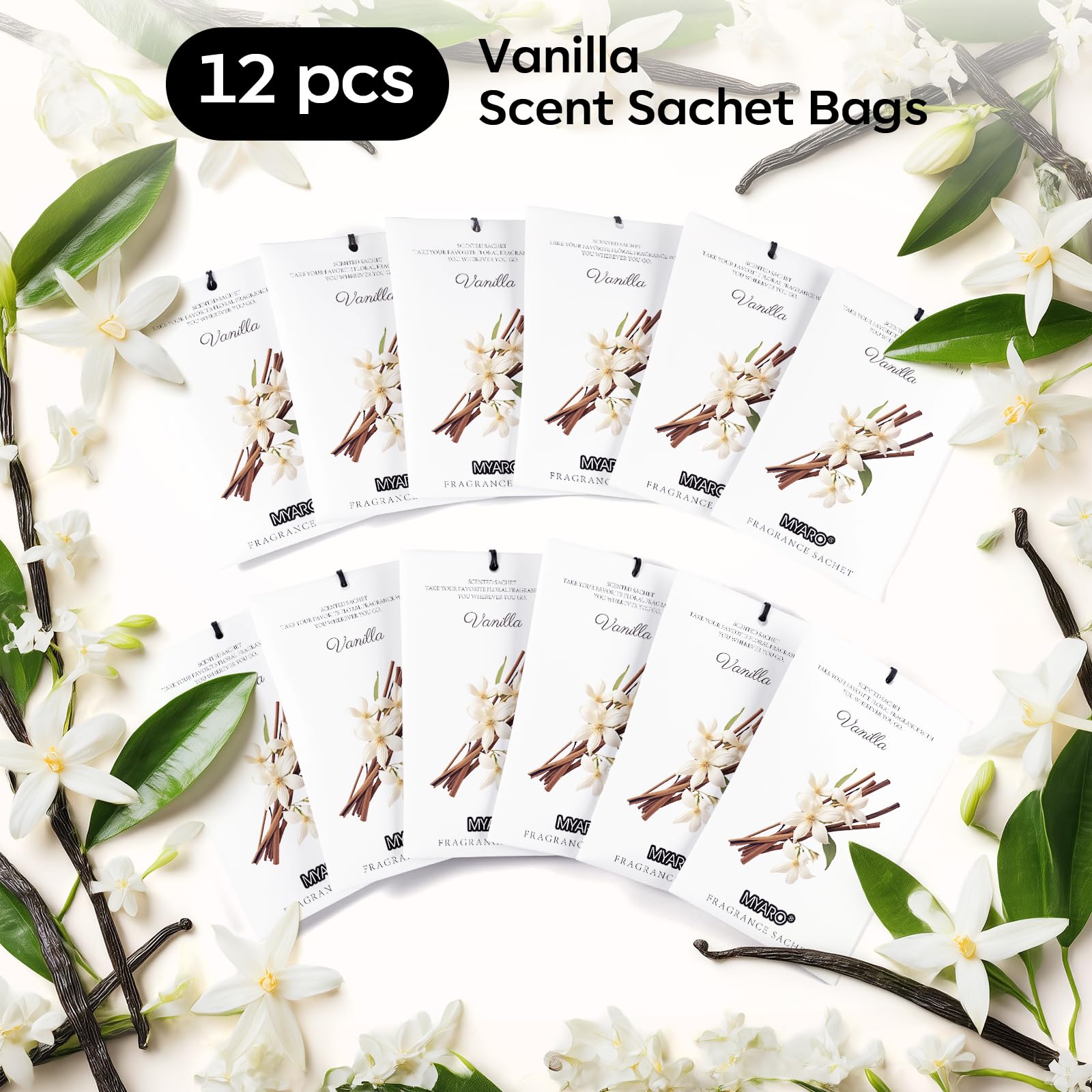 12 Pack Vanilla Scented Sachets (12 Count)