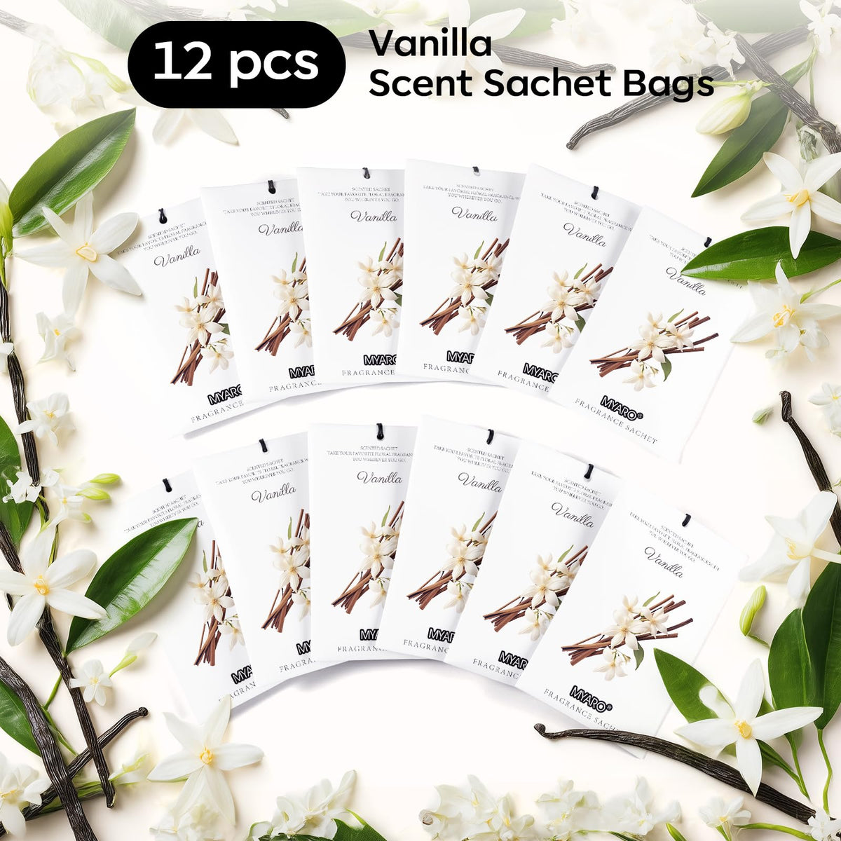 12 Pack Vanilla Scented Sachets (12 Count)