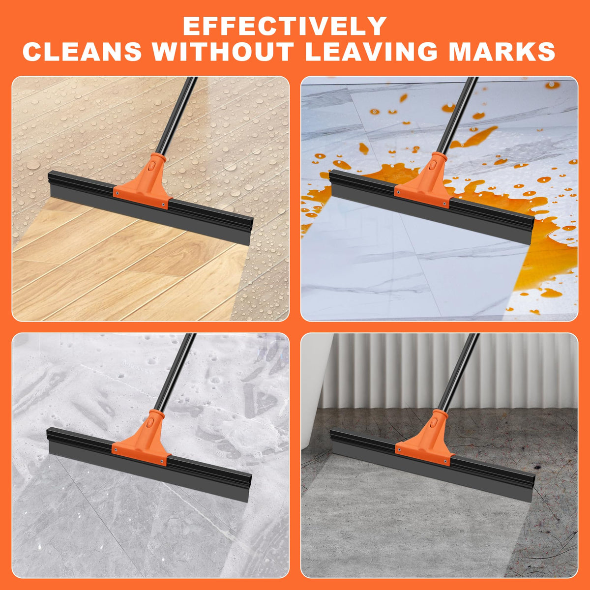 Floor Squeegee Heavy Duty with 58.3 inches Long Handle