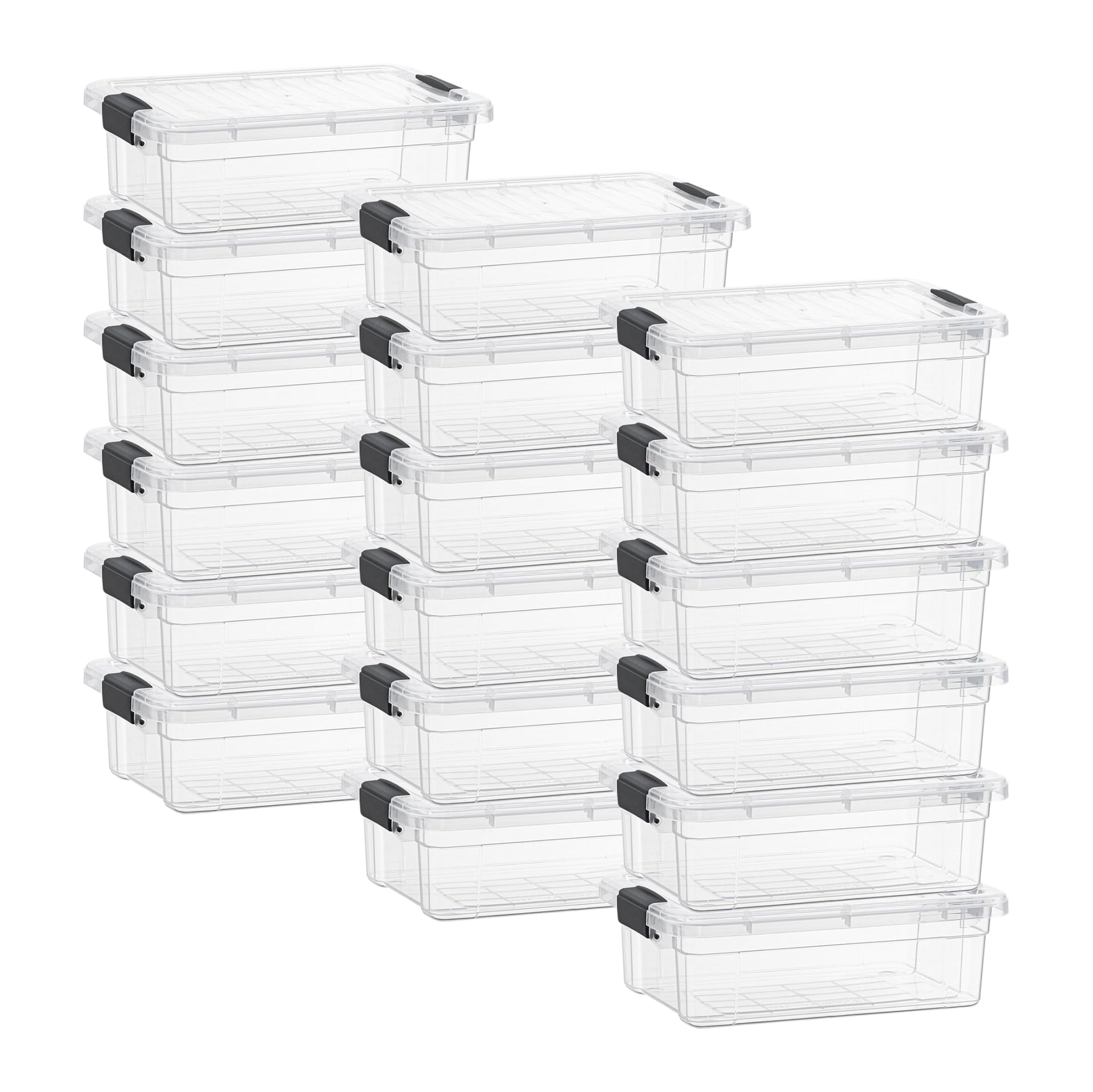 4.5 Quart Clear Plastic Storage Containers with Lids (18 Count)