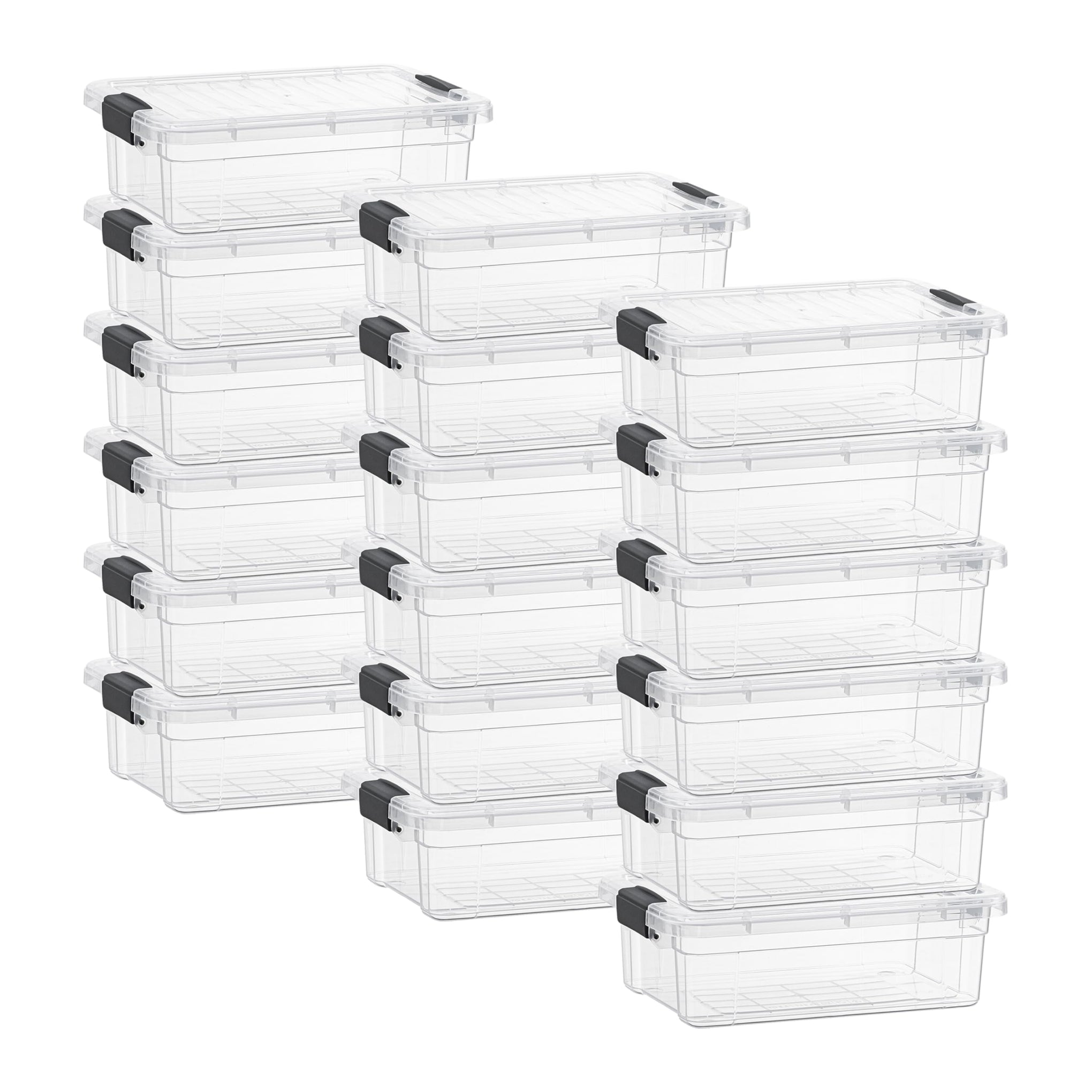 4.5 Quart Clear Plastic Storage Containers with Lids (18 Count)