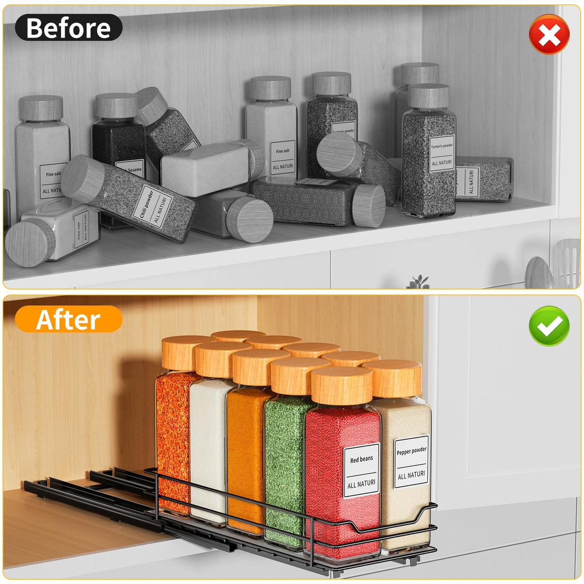 Pull Out Spice Rack Organizer