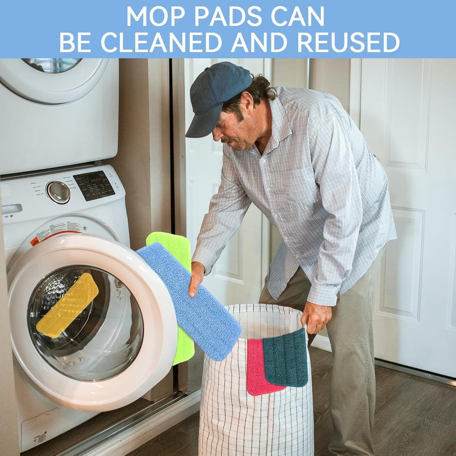 16.5 inch Microfiber Mop Pads for Rubbermaid Reveal Spray Mop and Any 16.5" Flat Mop