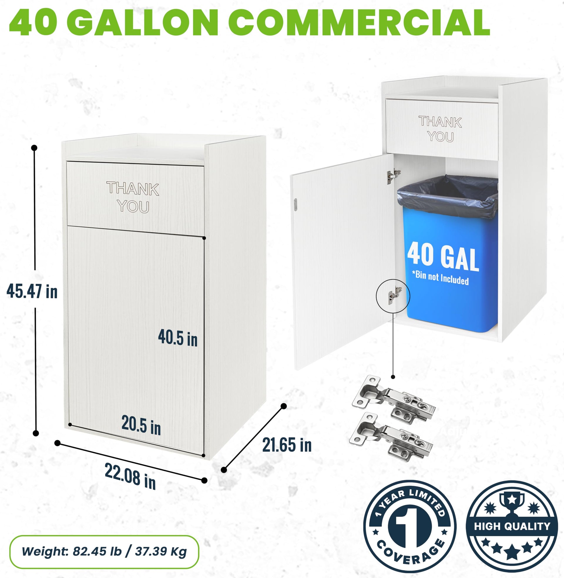 Restaurant Trash Can Cabinet with Tray Holder