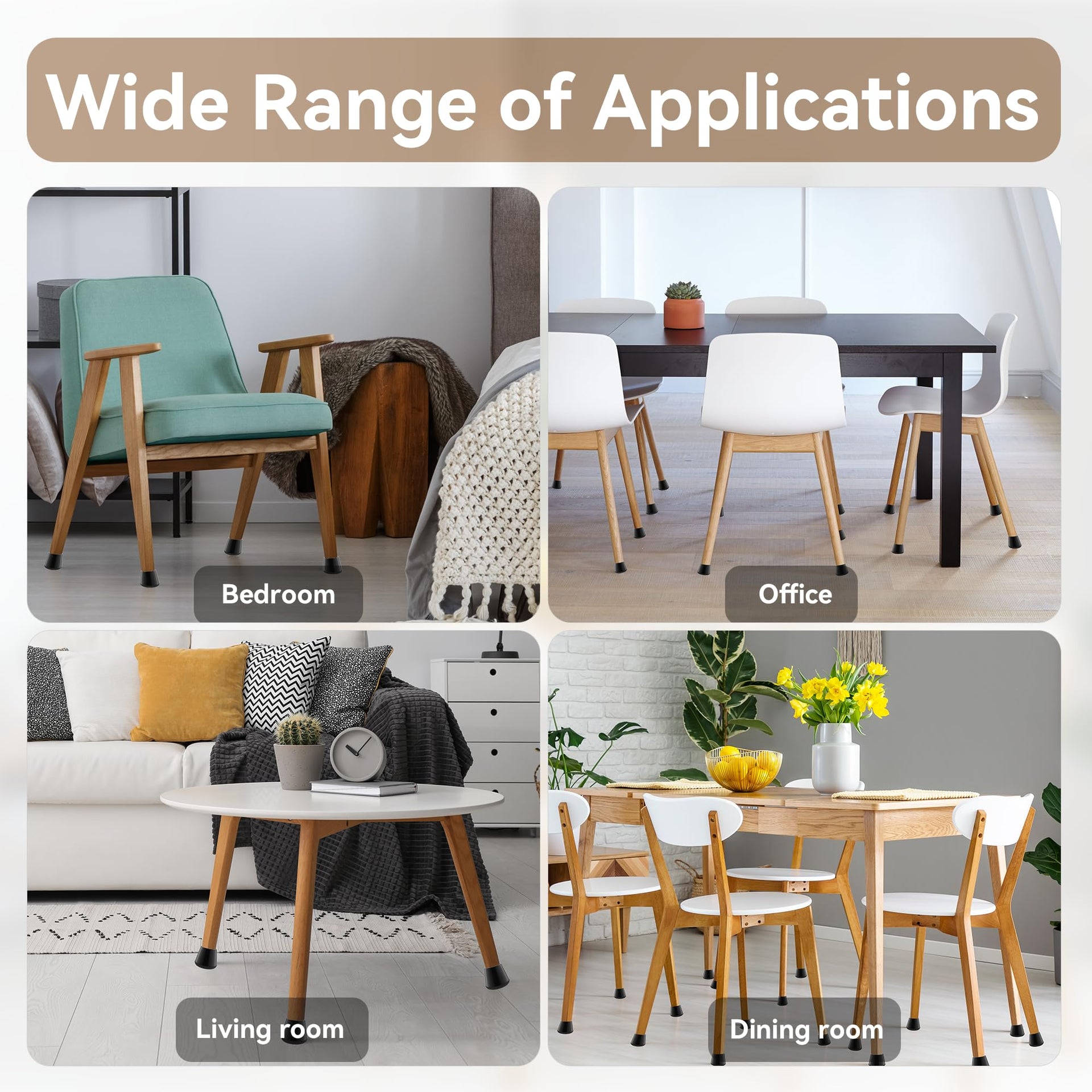 24PCS Extra Small Chair Leg Floor Protectors for Hardwood Floors