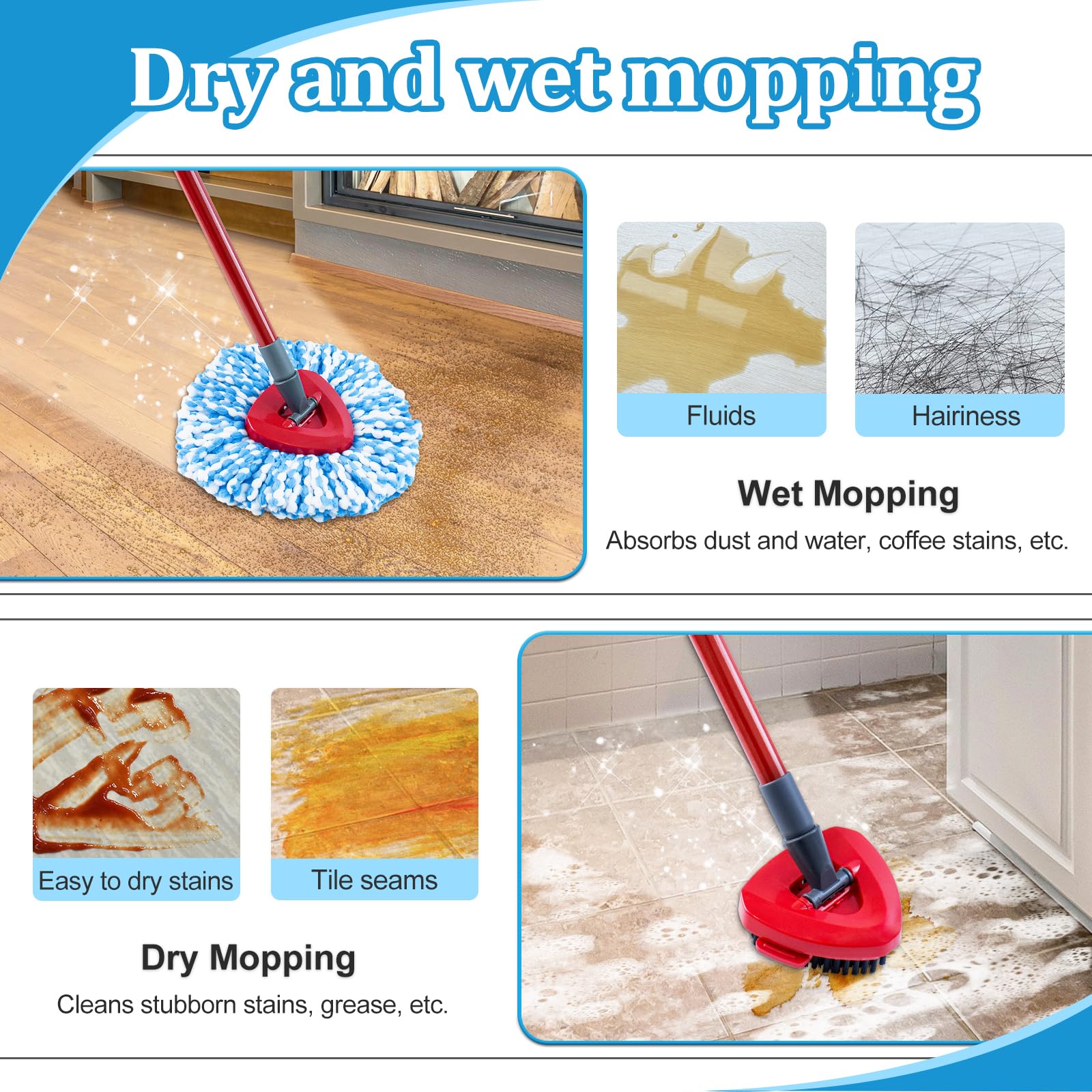 Spin Mop Handle (5 Count)