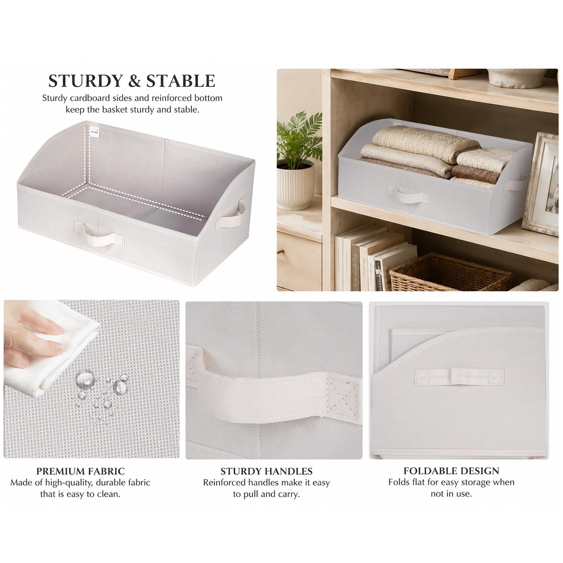 Trapezoid Closet Storage Bins with Handles (3 Count)