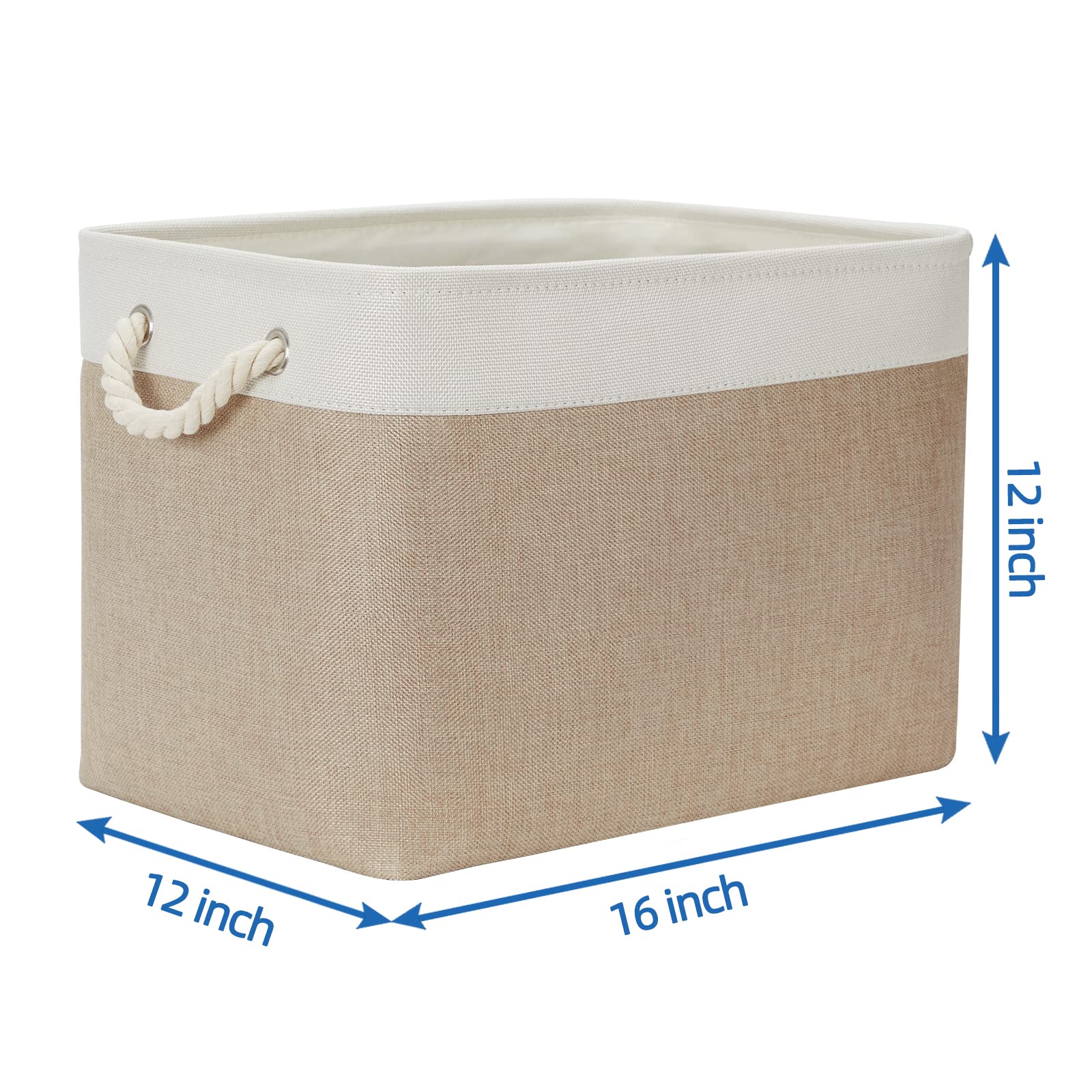 Fabric Storage Baskets 2 Pack Decorative Storage Bins Basket for Gifts Empty Shelf Baskets with Handles for Organizing Home Closet