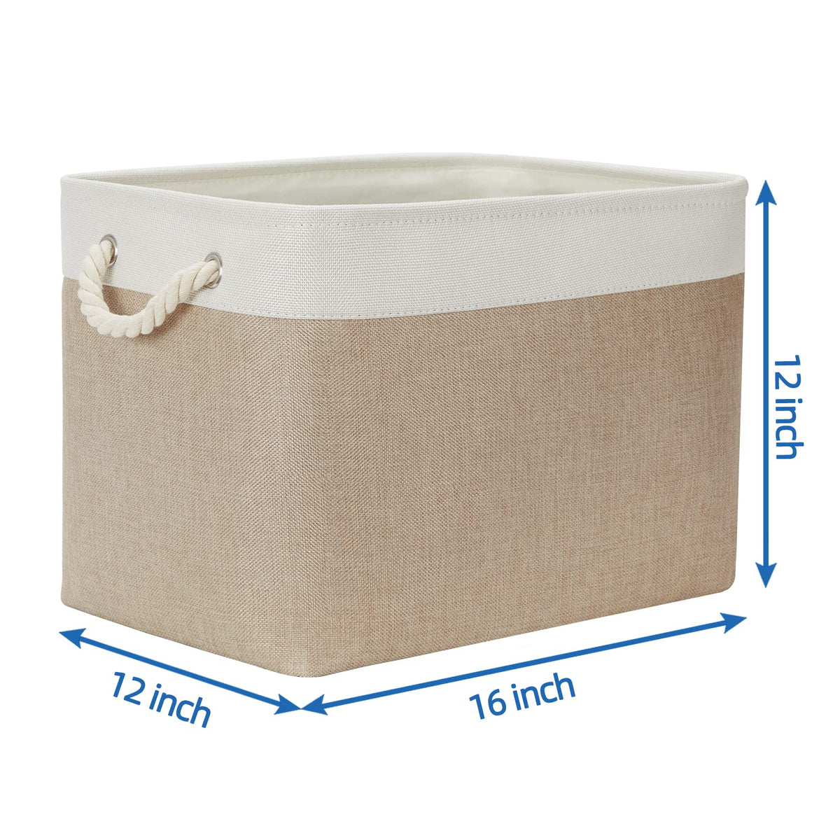 Fabric Storage Baskets 2 Pack Decorative Storage Bins Basket for Gifts Empty Shelf Baskets with Handles for Organizing Home Closet